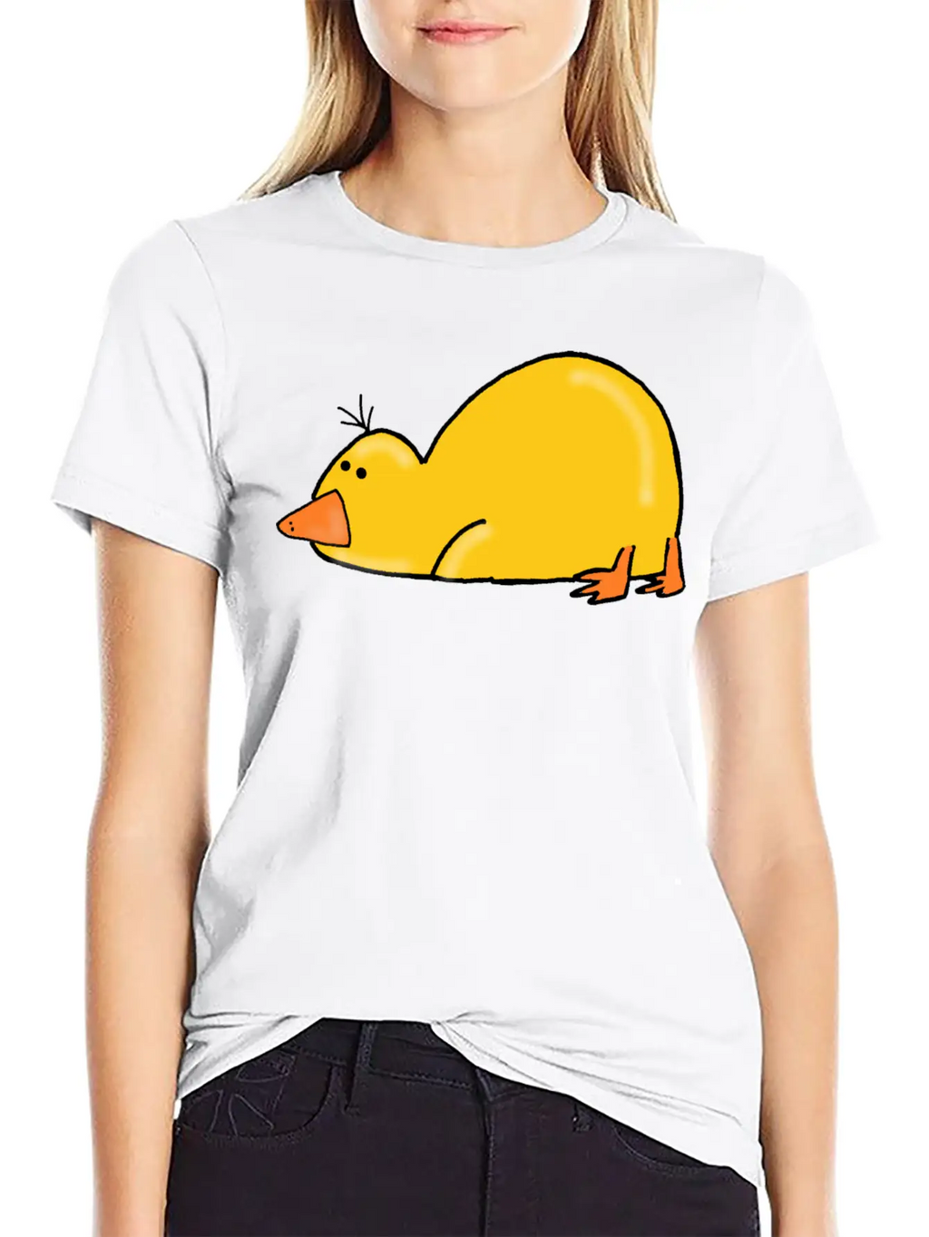 Cute Tired Duck Unisex Casual T-Shirt – Clean Design For Daily Comfort