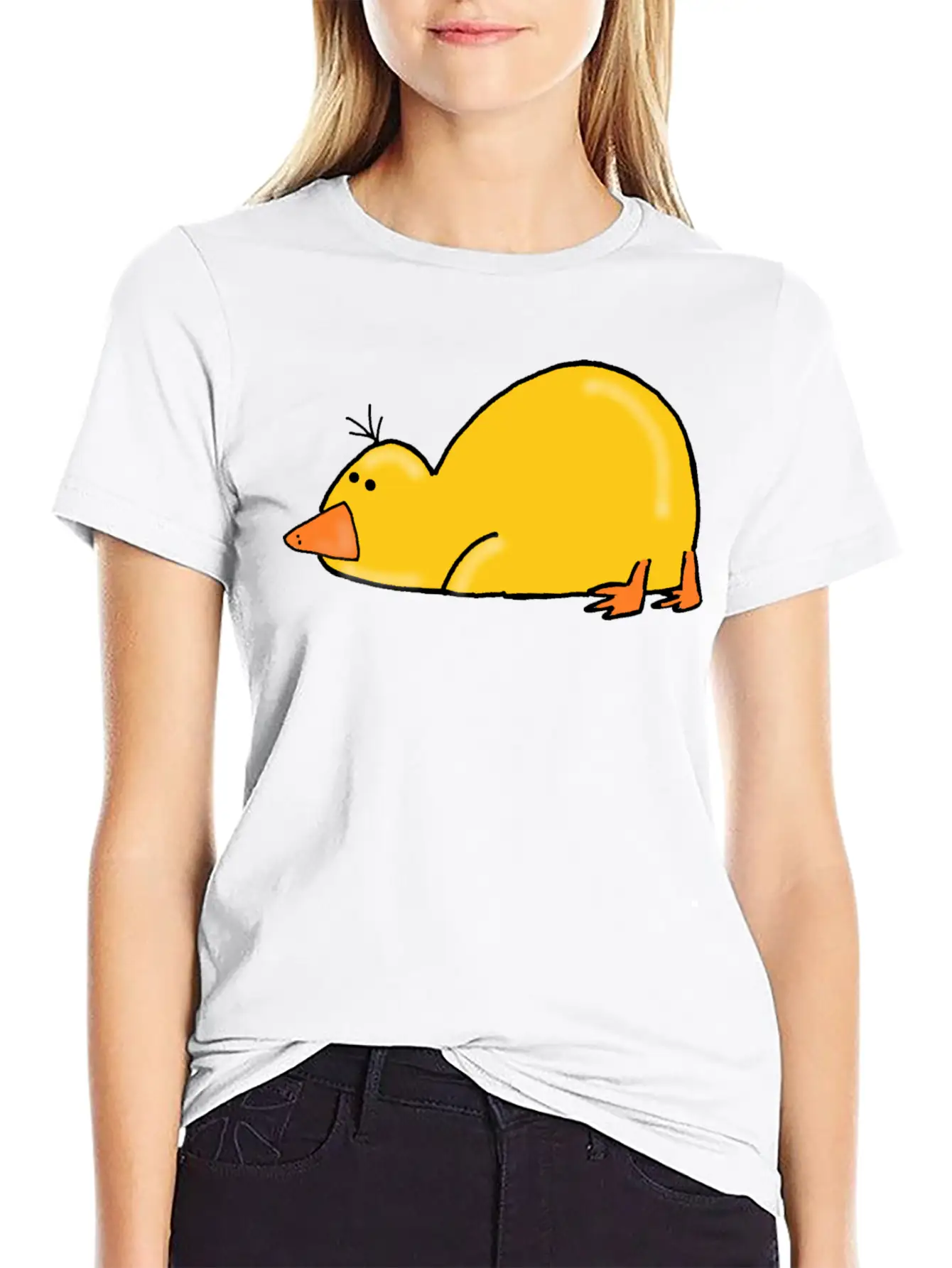 Cute Tired Duck Unisex Casual T-Shirt – Clean Design For Daily Comfort