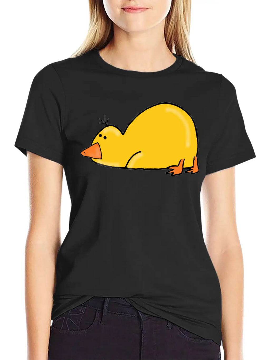 Cute Tired Duck Unisex Casual T-Shirt – Clean Design For Daily Comfort