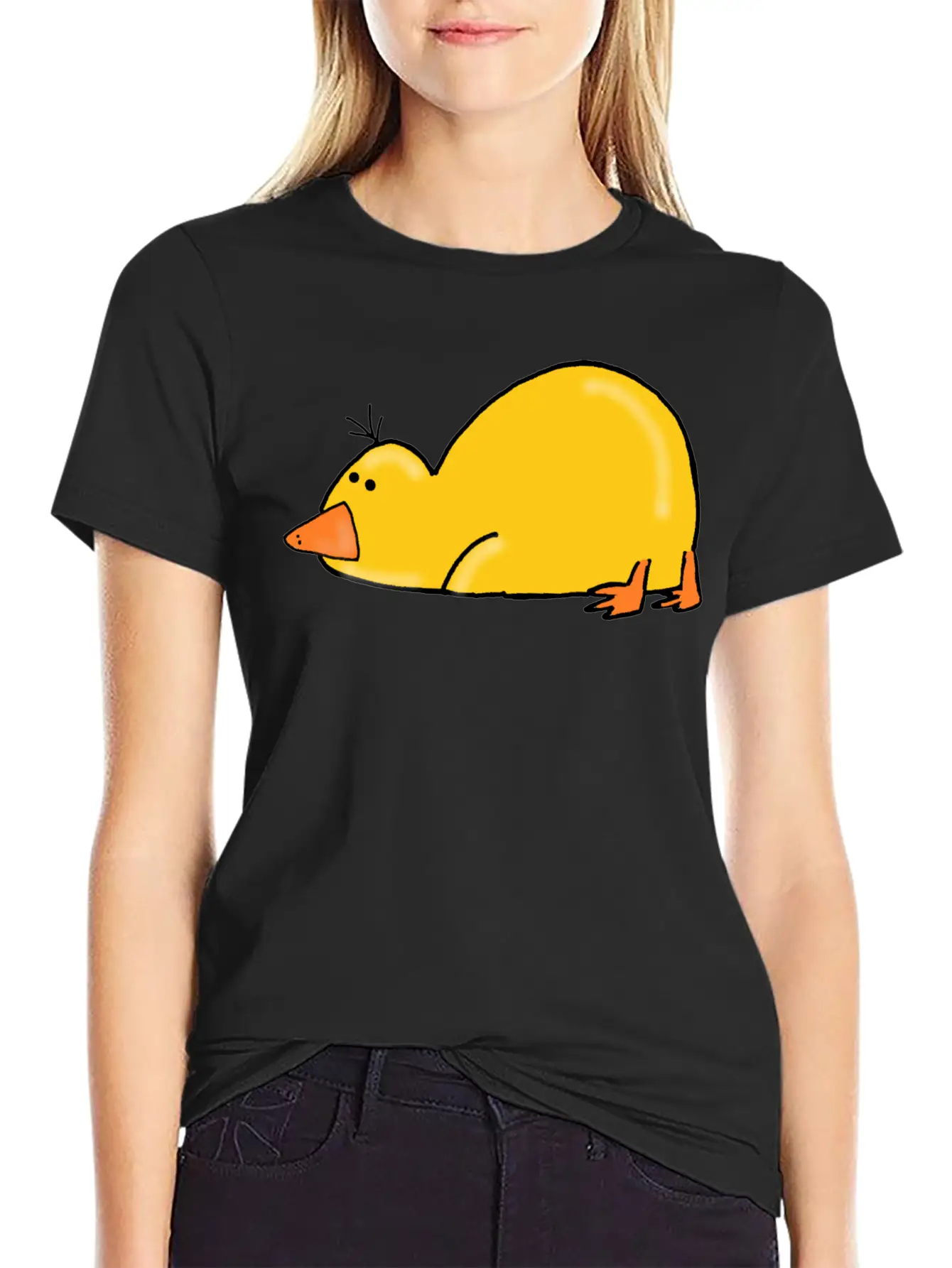 Cute Tired Duck Unisex Casual T-Shirt – Clean Design For Daily Comfort