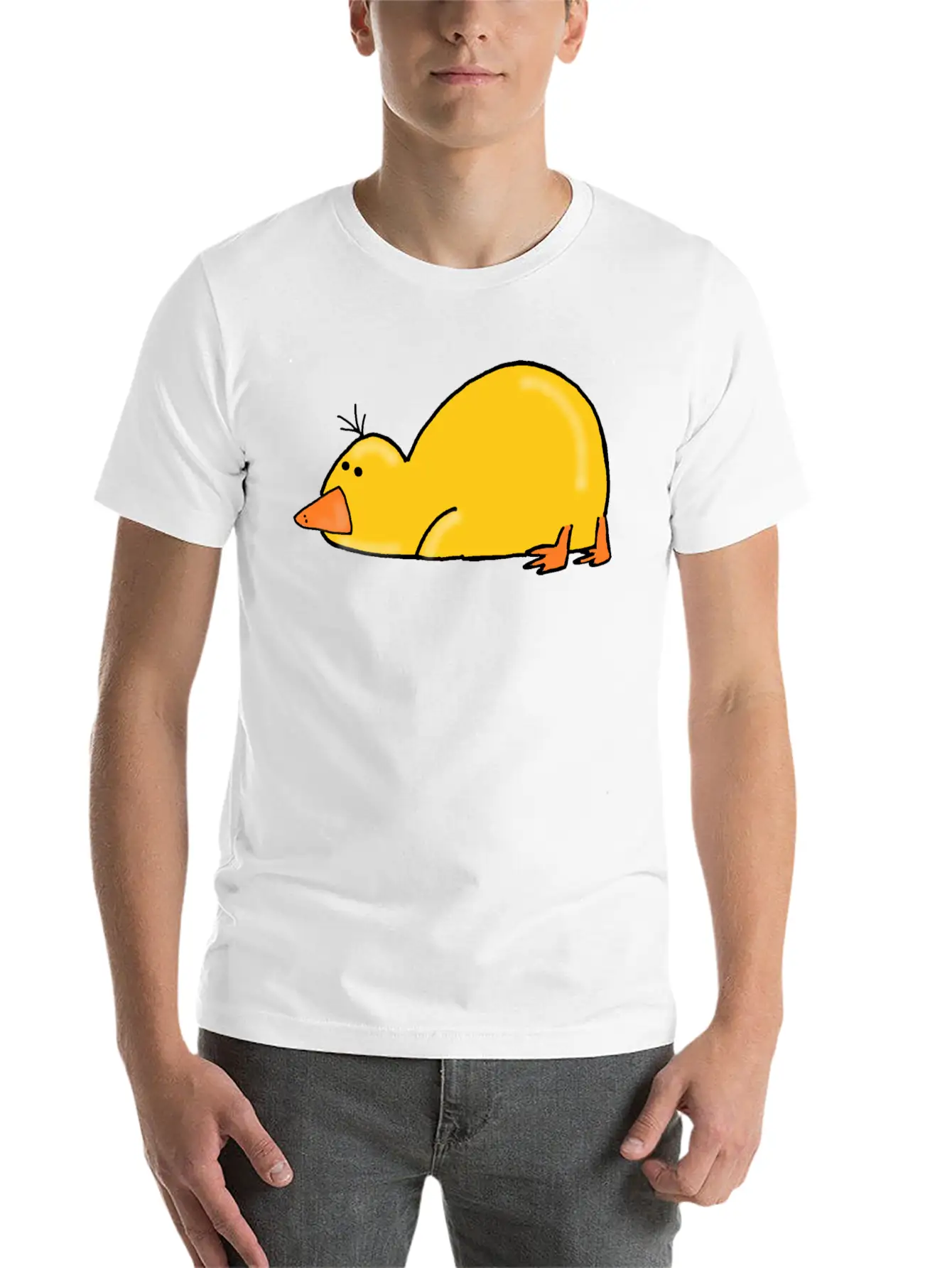 Cute Tired Duck Unisex Casual T-Shirt – Clean Design For Daily Comfort