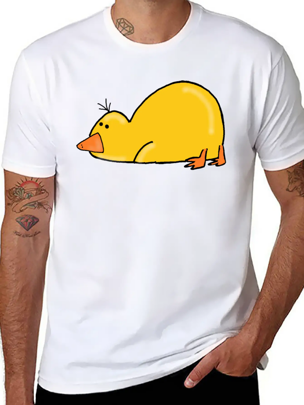 Cute Tired Duck Unisex Casual T-Shirt – Clean Design For Daily Comfort