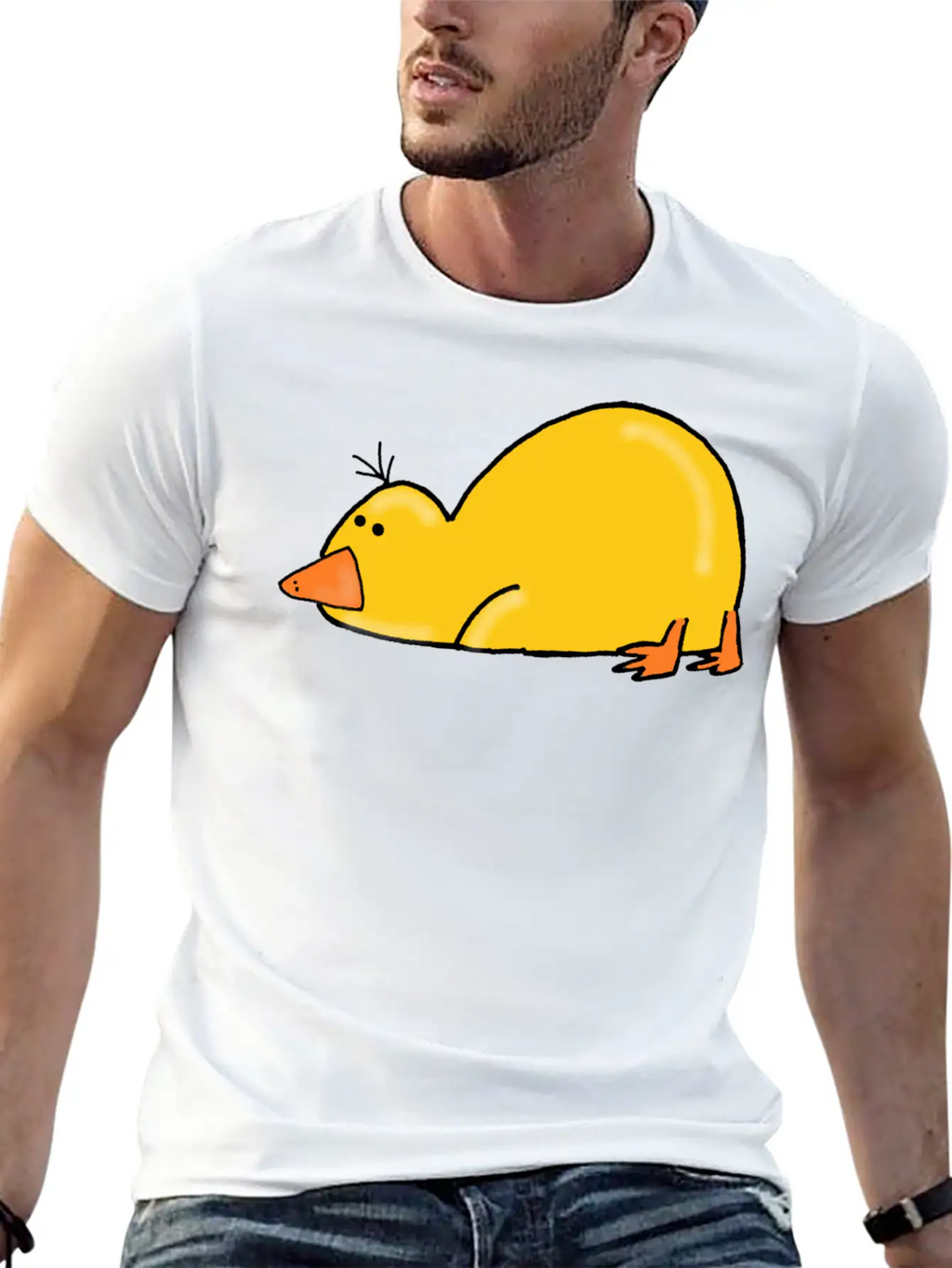 Cute Tired Duck Unisex Casual T-Shirt – Clean Design For Daily Comfort