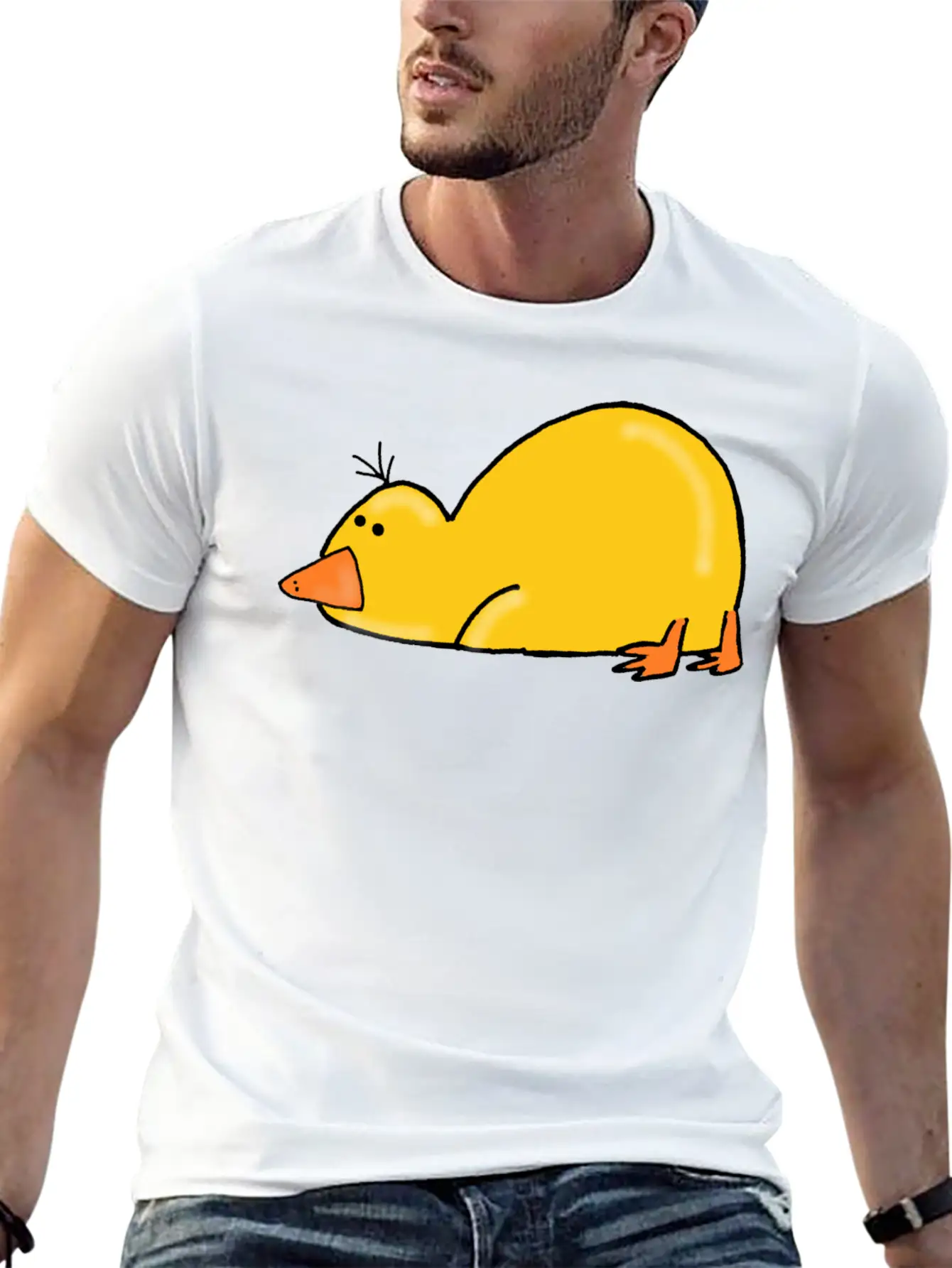 Cute Tired Duck Unisex Casual T-Shirt – Clean Design For Daily Comfort