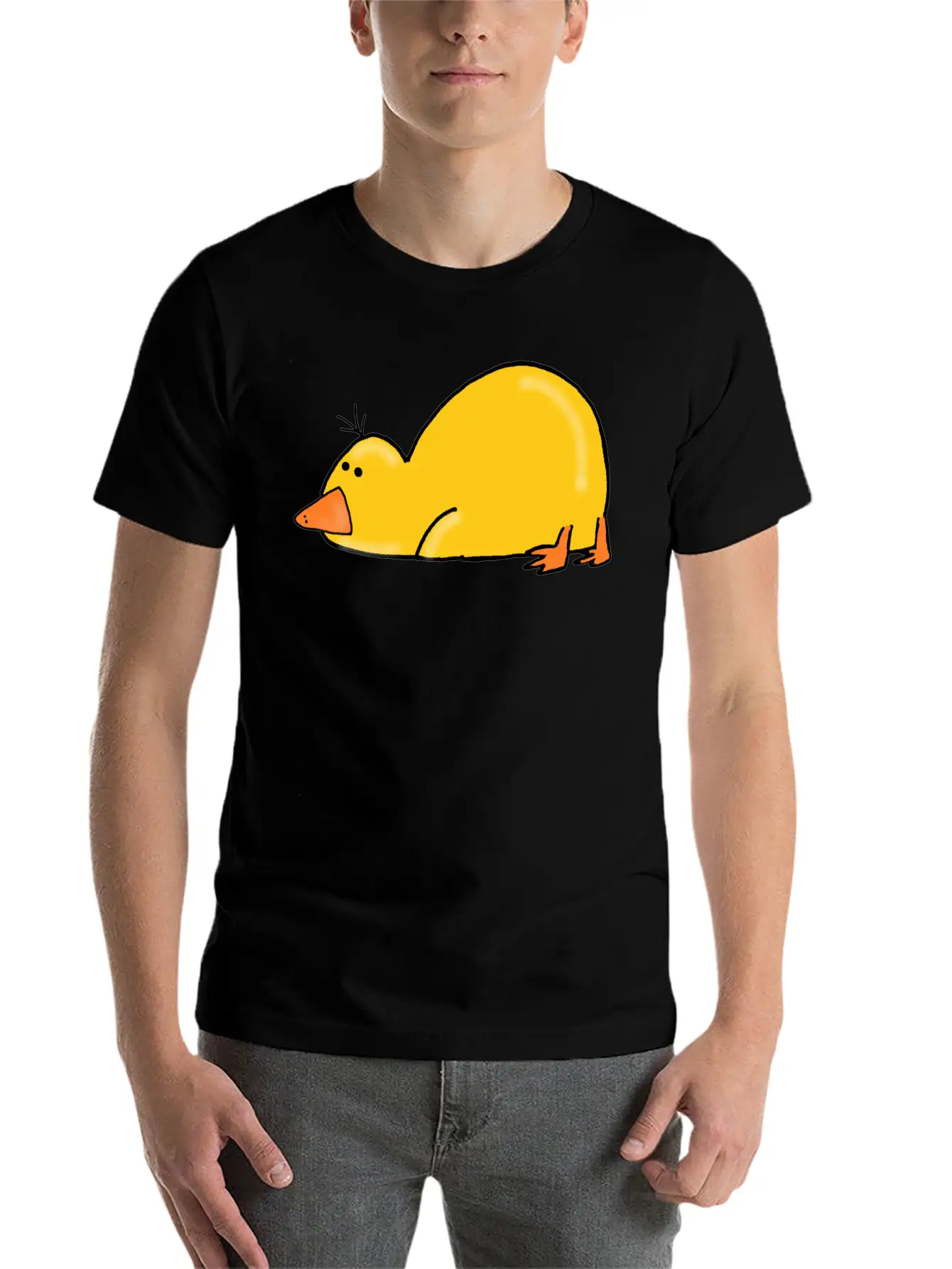 Cute Tired Duck Unisex Casual T-Shirt – Clean Design For Daily Comfort