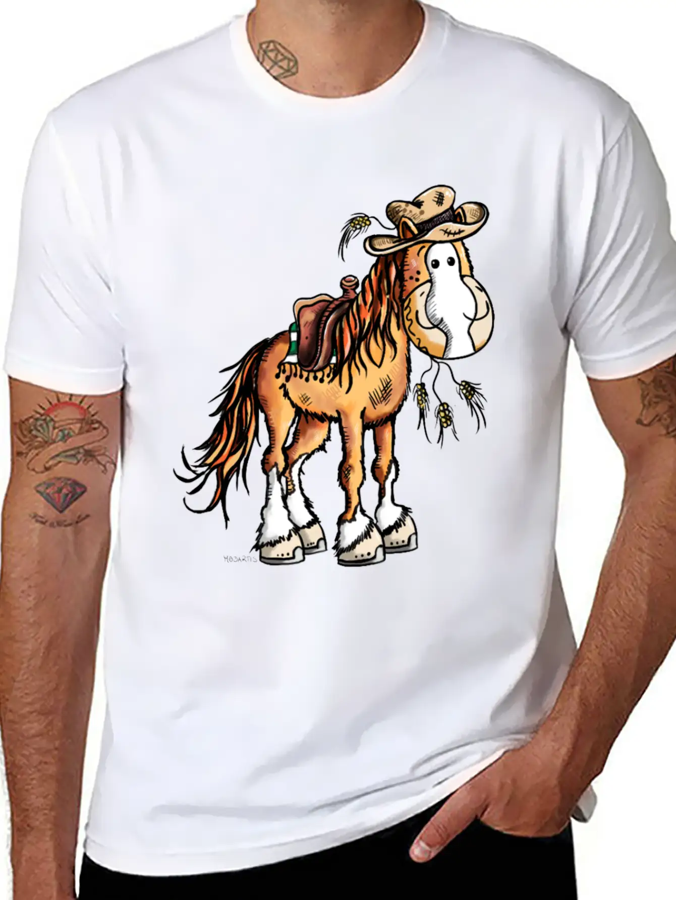Cute Western Horse - Horses - Gift - Cowboy Basic Graphic T-Shirt – Daily Comfort In Soft Cotton