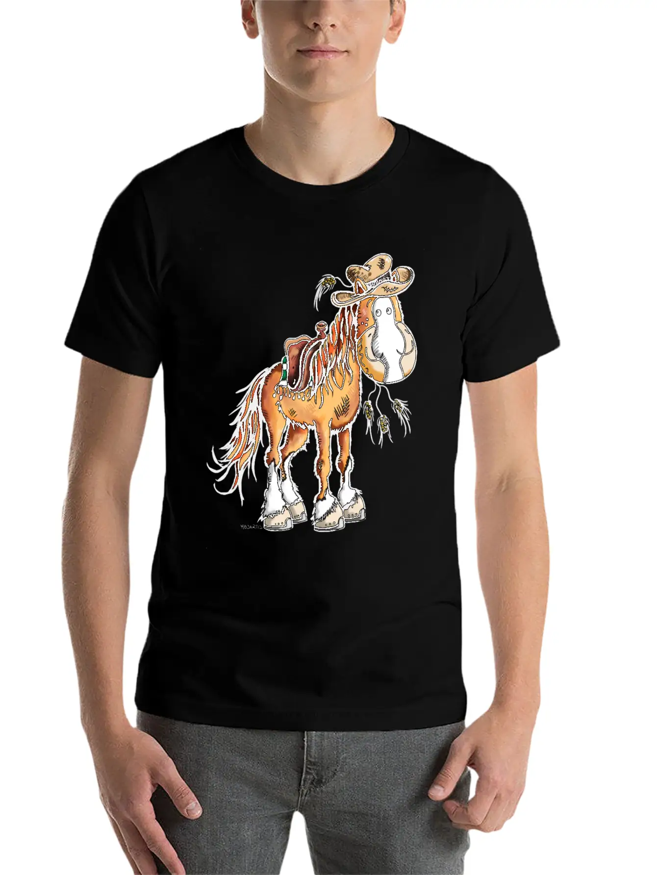 Cute Western Horse - Horses - Gift - Cowboy Basic Graphic T-Shirt – Daily Comfort In Soft Cotton