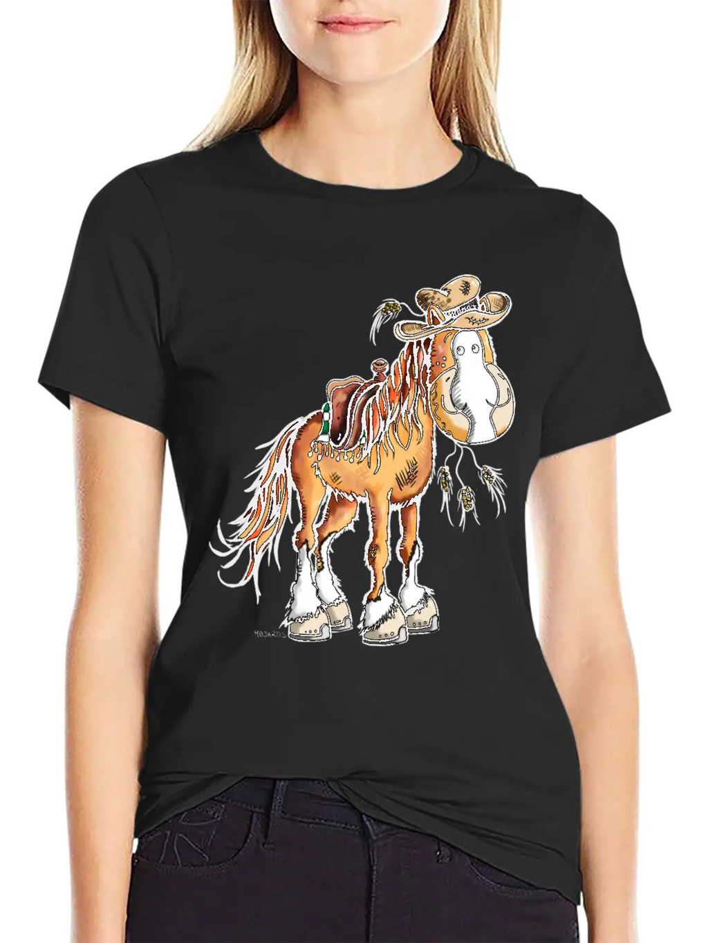 Cute Western Horse - Horses - Gift - Cowboy Basic Graphic T-Shirt – Daily Comfort In Soft Cotton