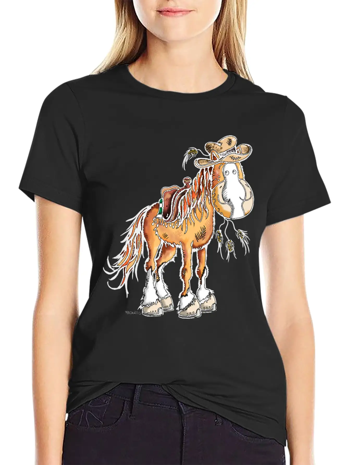 Cute Western Horse - Horses - Gift - Cowboy Basic Graphic T-Shirt – Daily Comfort In Soft Cotton