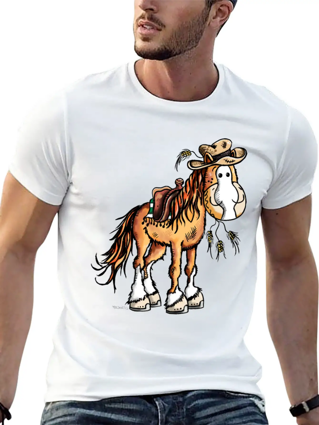 Cute Western Horse - Horses - Gift - Cowboy Basic Graphic T-Shirt – Daily Comfort In Soft Cotton