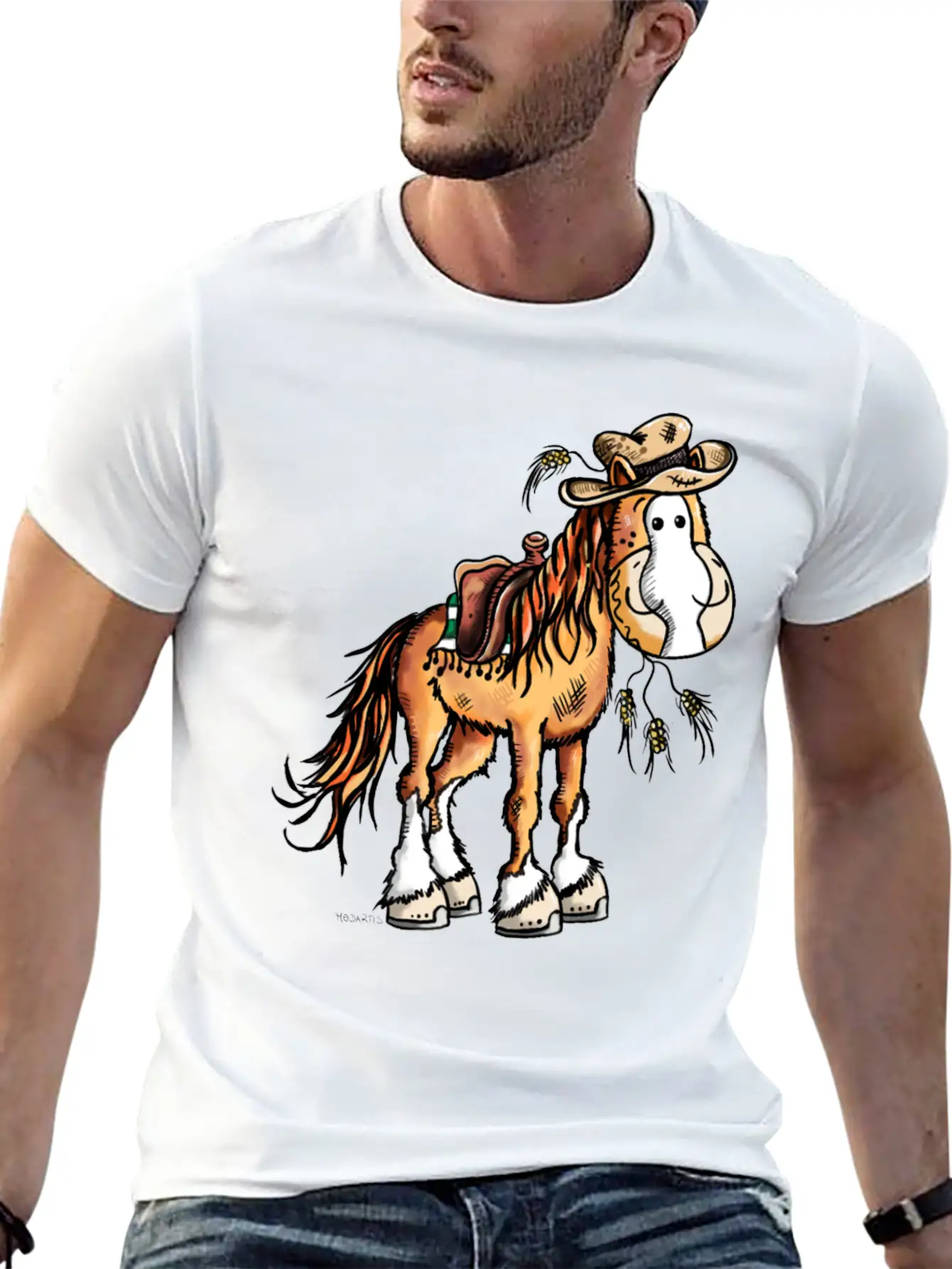 Cute Western Horse - Horses - Gift - Cowboy Basic Graphic T-Shirt – Daily Comfort In Soft Cotton