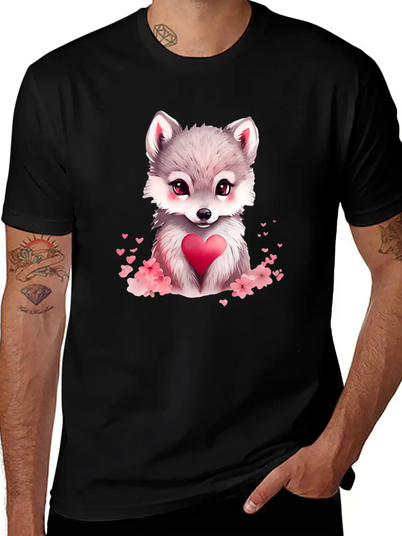Cute Wolf Gift For Wolf Lovers Colorful Art Breathable Graphic T-Shirt – Perfect For Casual Days