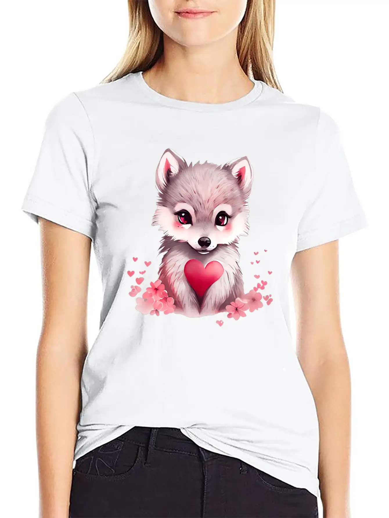 Cute Wolf Gift For Wolf Lovers Colorful Art Breathable Graphic T-Shirt – Perfect For Casual Days