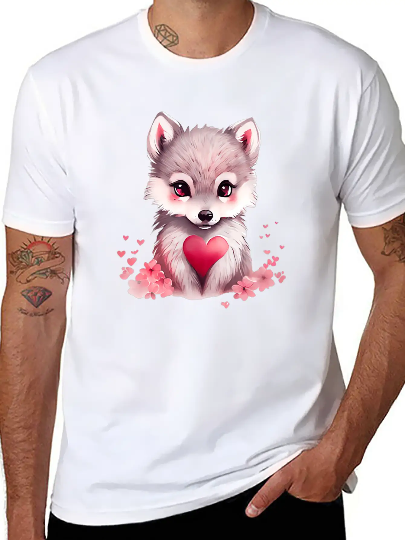 Cute Wolf Gift For Wolf Lovers Colorful Art Breathable Graphic T-Shirt – Perfect For Casual Days