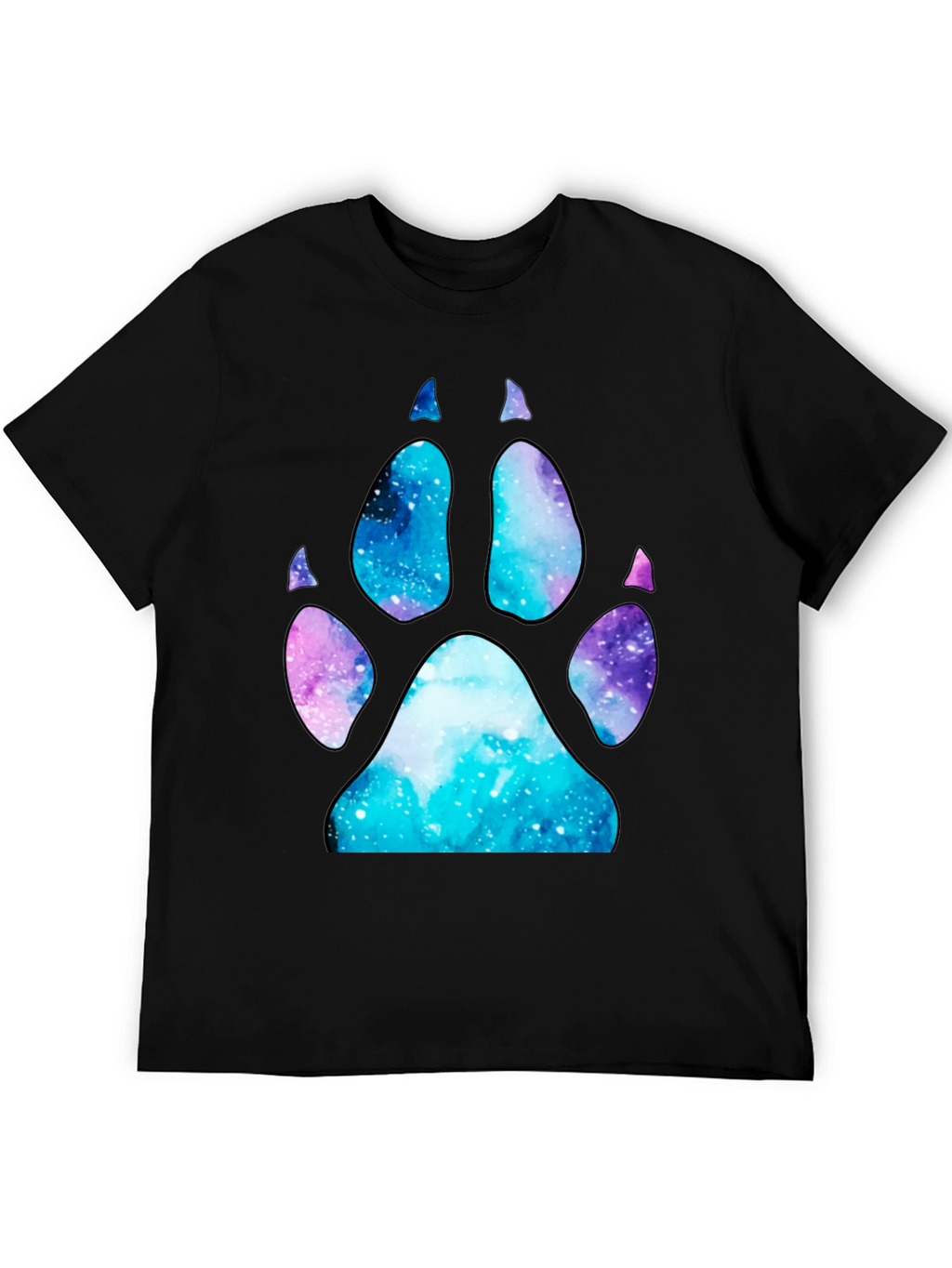 Galaxy Paw Print T-Shirt - Stylish Space Design