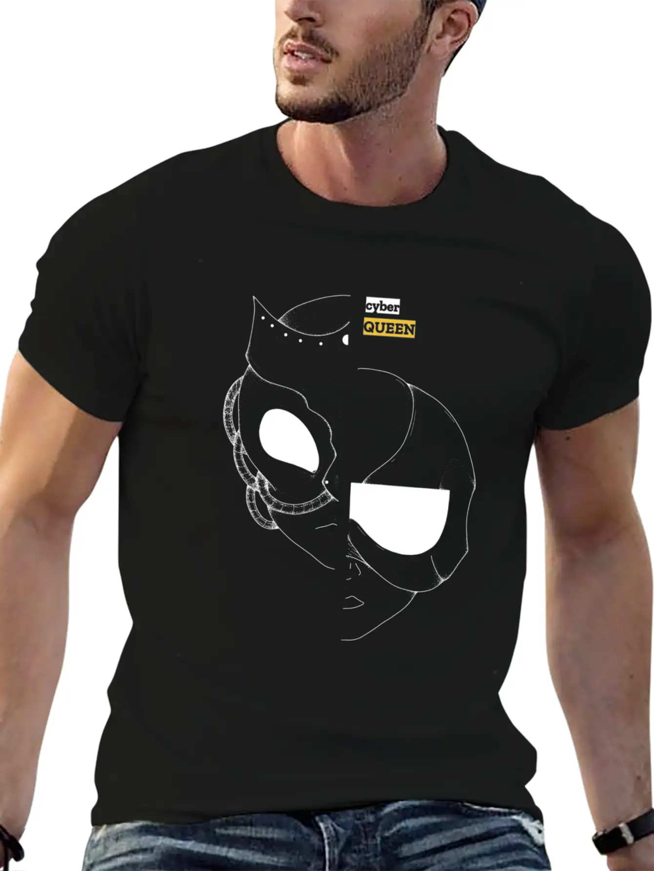 Cyber Queen, Cyberpunk Retro Futuristic Art Unisex Casual T-Shirt – Clean Design For Daily Comfort
