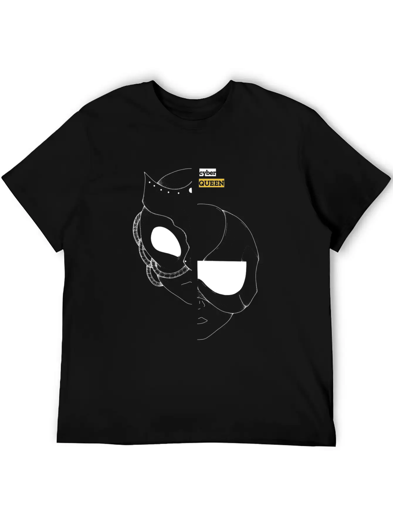 Cyber Queen, Cyberpunk Retro Futuristic Art Unisex Casual T-Shirt – Clean Design For Daily Comfort