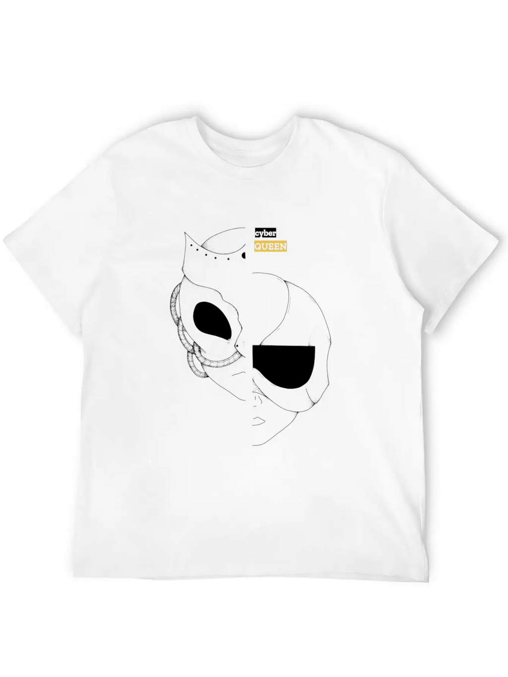 Cyber Queen, Cyberpunk Retro Futuristic Art Unisex Casual T-Shirt – Clean Design For Daily Comfort