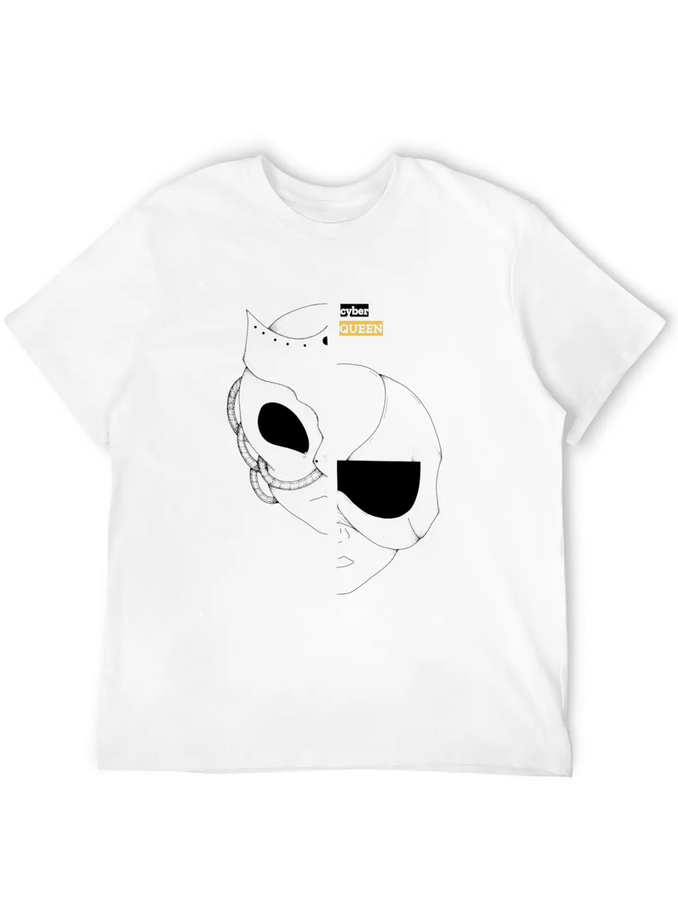 Cyber Queen, Cyberpunk Retro Futuristic Art Unisex Casual T-Shirt – Clean Design For Daily Comfort
