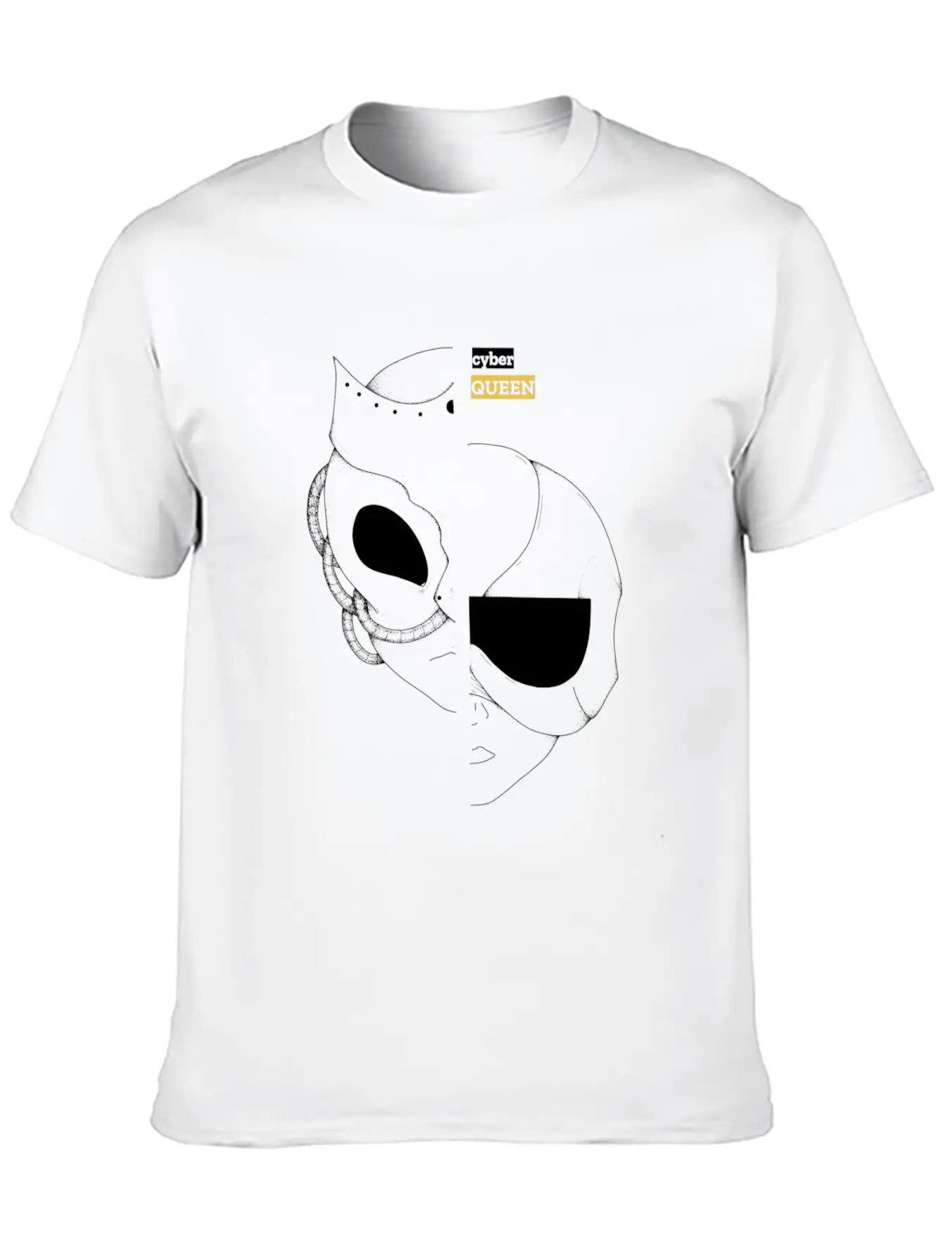 Cyber Queen, Cyberpunk Retro Futuristic Art Unisex Casual T-Shirt – Clean Design For Daily Comfort