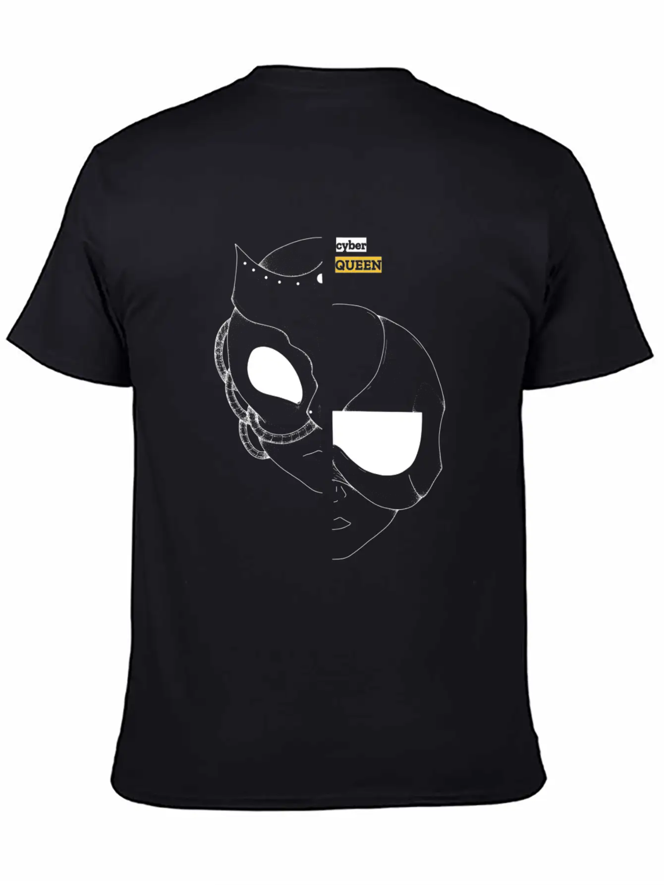 Cyber Queen, Cyberpunk Retro Futuristic Art Unisex Casual T-Shirt – Clean Design For Daily Comfort