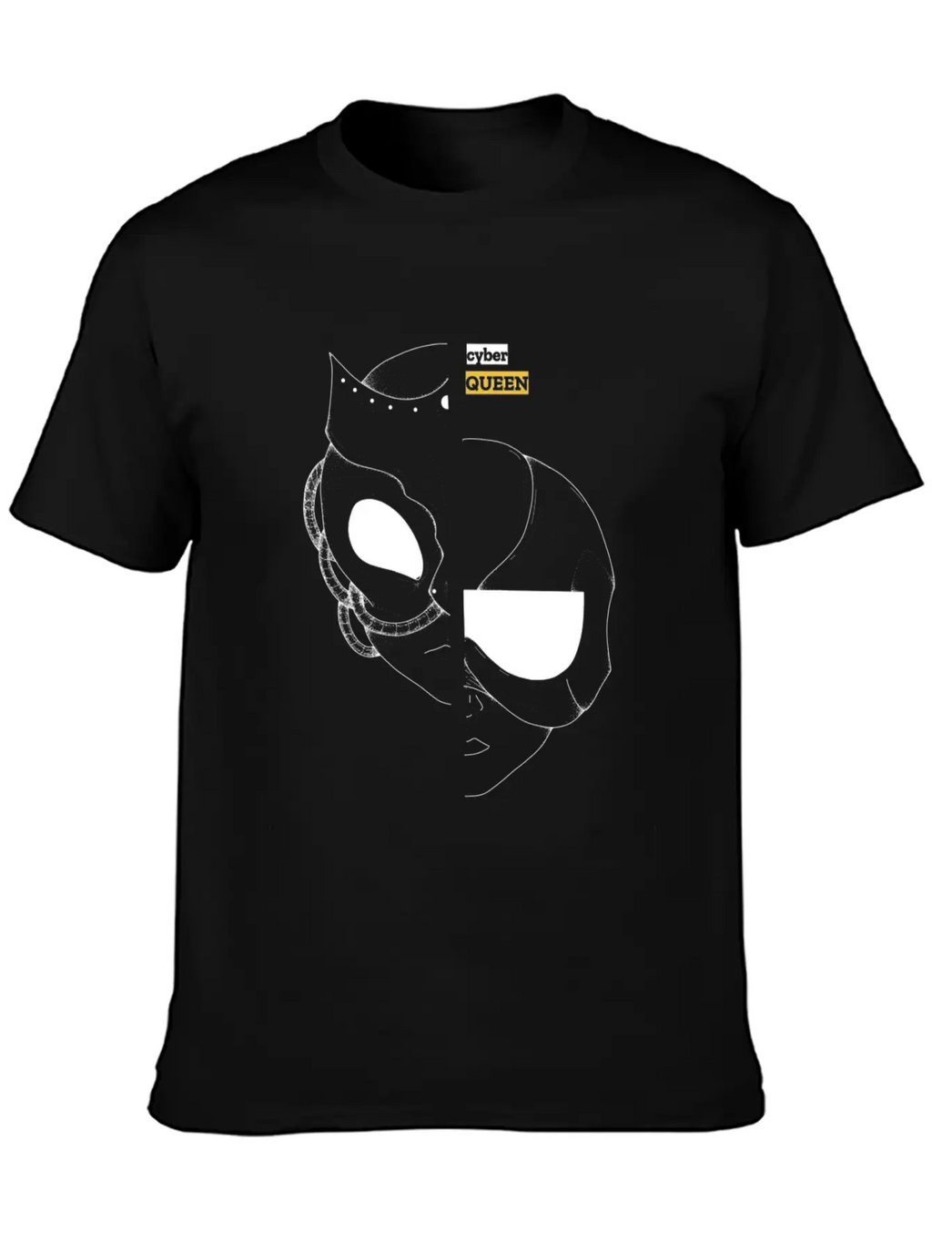 Cyber Queen, Cyberpunk Retro Futuristic Art Unisex Casual T-Shirt – Clean Design For Daily Comfort