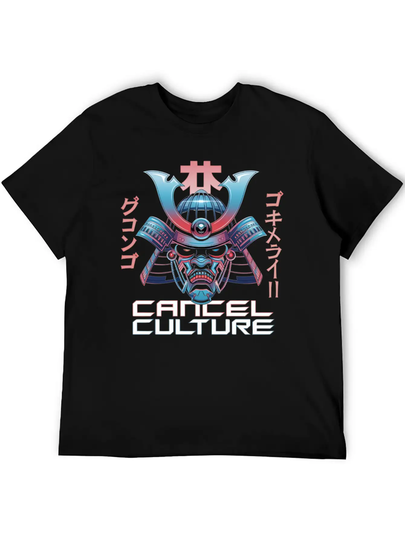 Cyber Samurai “Cancel Culture” Futuristic Art Stylish Everyday T-Shirt – Unisex Basic Cotton Tee