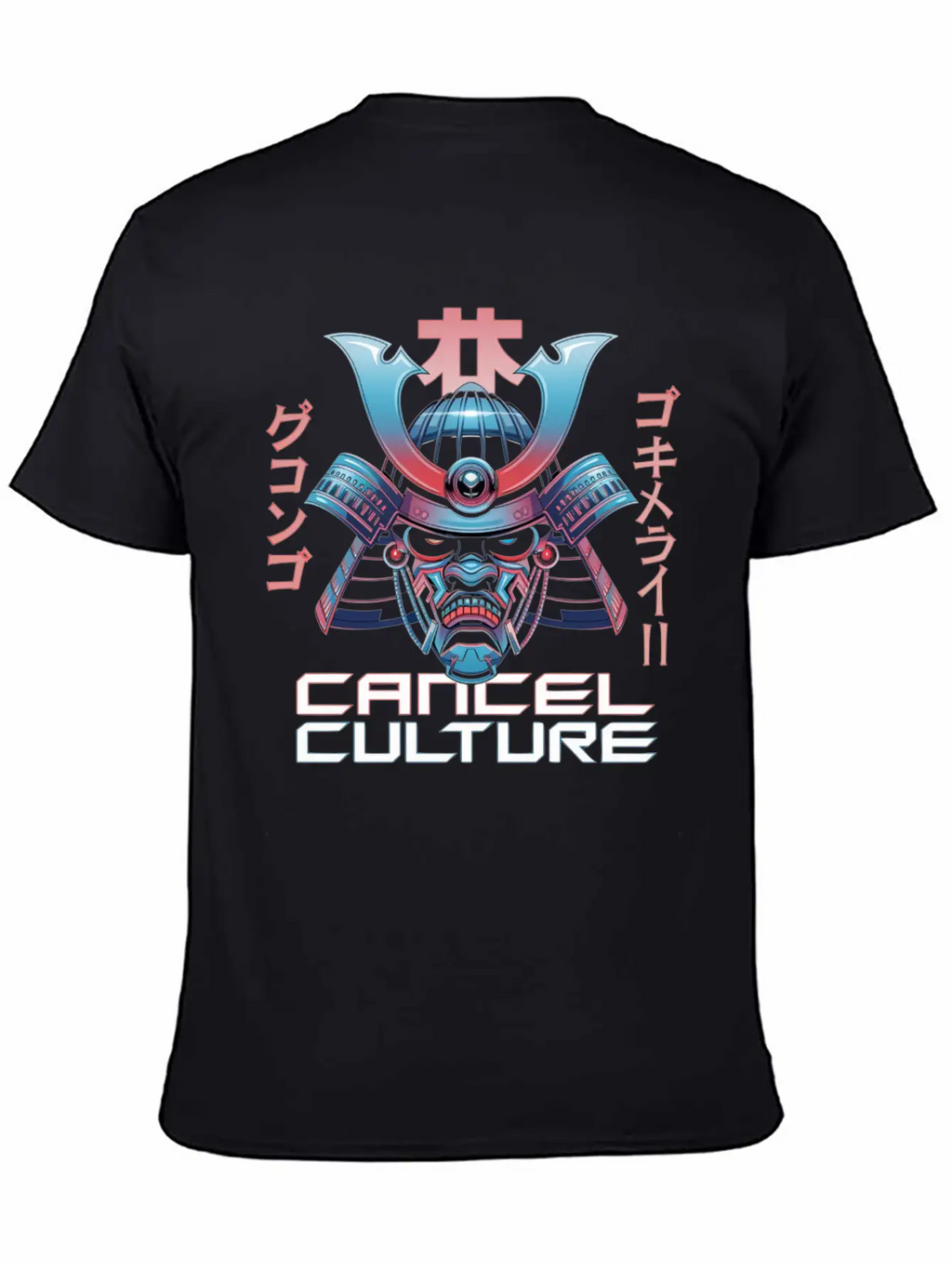 Cyber Samurai “Cancel Culture” Futuristic Art Stylish Everyday T-Shirt – Unisex Basic Cotton Tee
