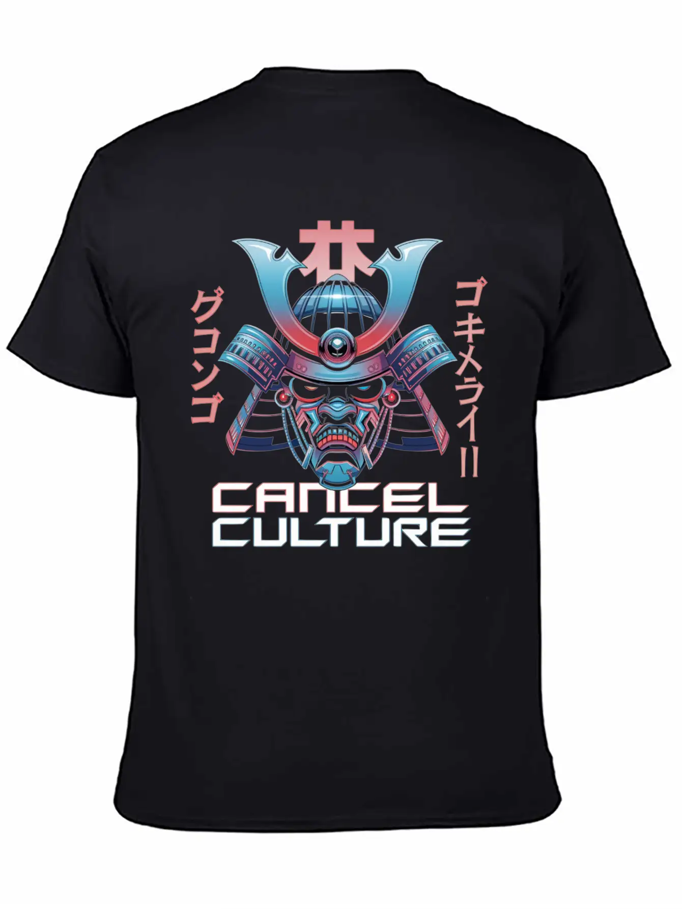 Cyber Samurai “Cancel Culture” Futuristic Art Stylish Everyday T-Shirt – Unisex Basic Cotton Tee
