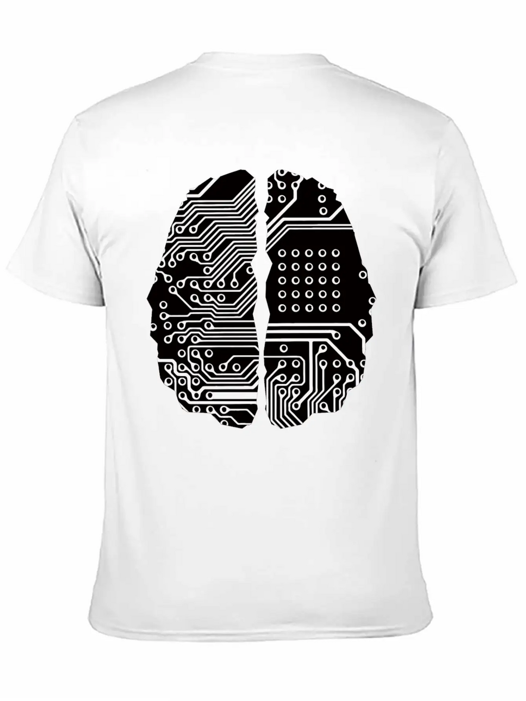 Cybernetic Brain Line Art Inverted Timeless Short Sleeve Tee – Comfy And Minimalist Design
