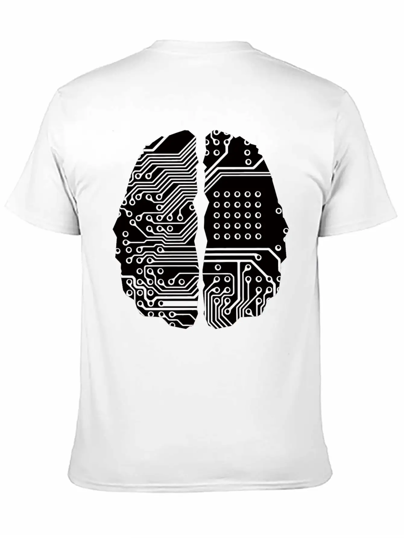 Cybernetic Brain Line Art Inverted Timeless Short Sleeve Tee – Comfy And Minimalist Design