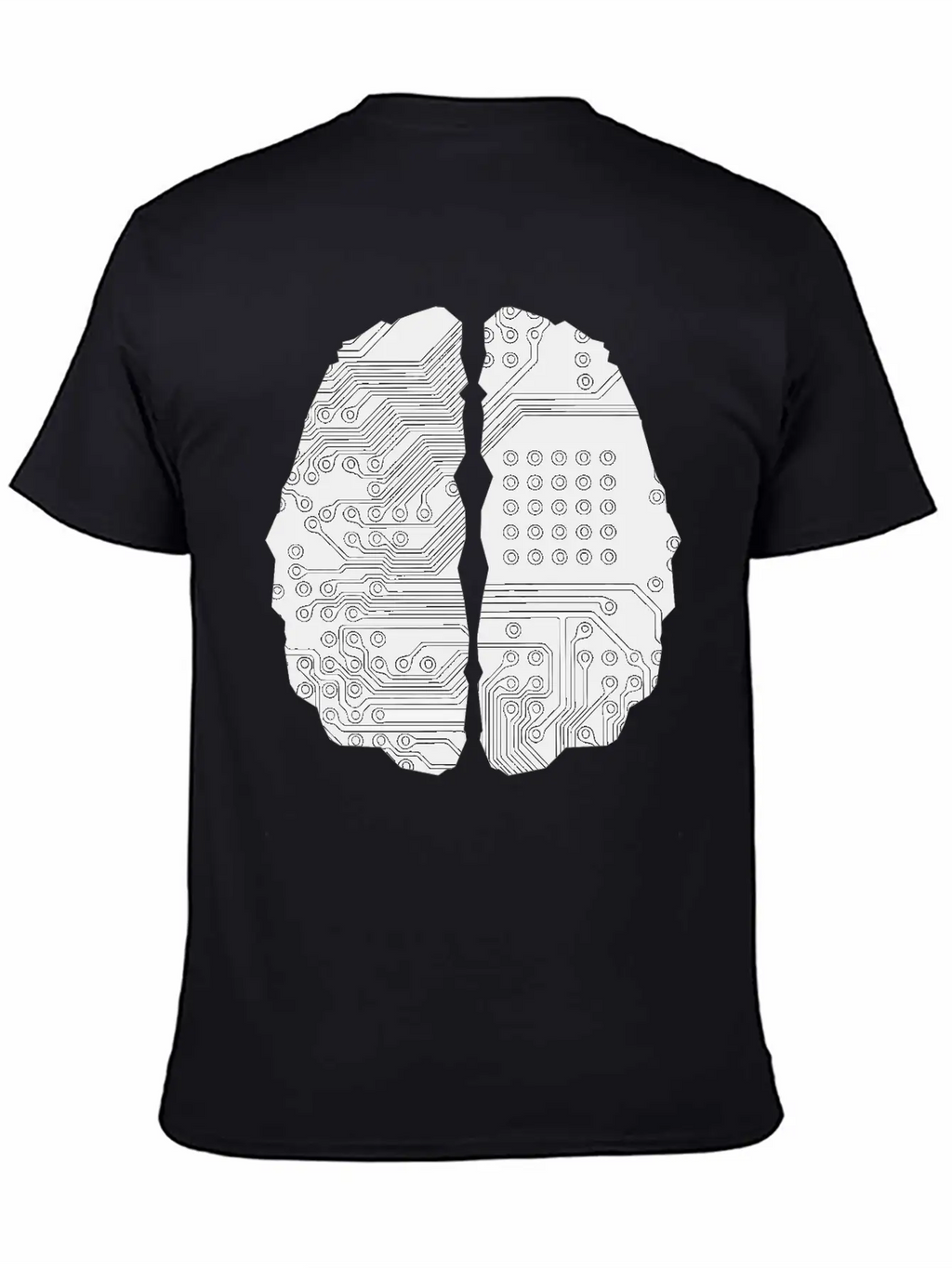 Cybernetic Brain Line Art Inverted Timeless Short Sleeve Tee – Comfy And Minimalist Design
