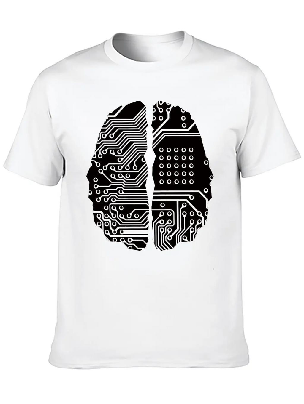 Cybernetic Brain Line Art Inverted Timeless Short Sleeve Tee – Comfy And Minimalist Design