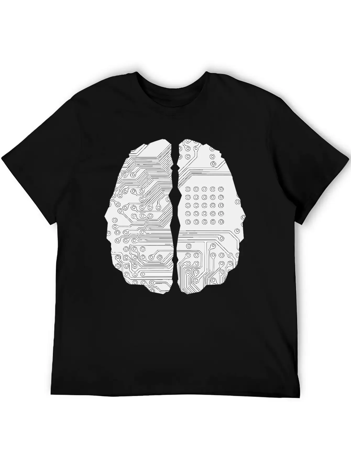 Cybernetic Brain Line Art Inverted Timeless Short Sleeve Tee – Comfy And Minimalist Design