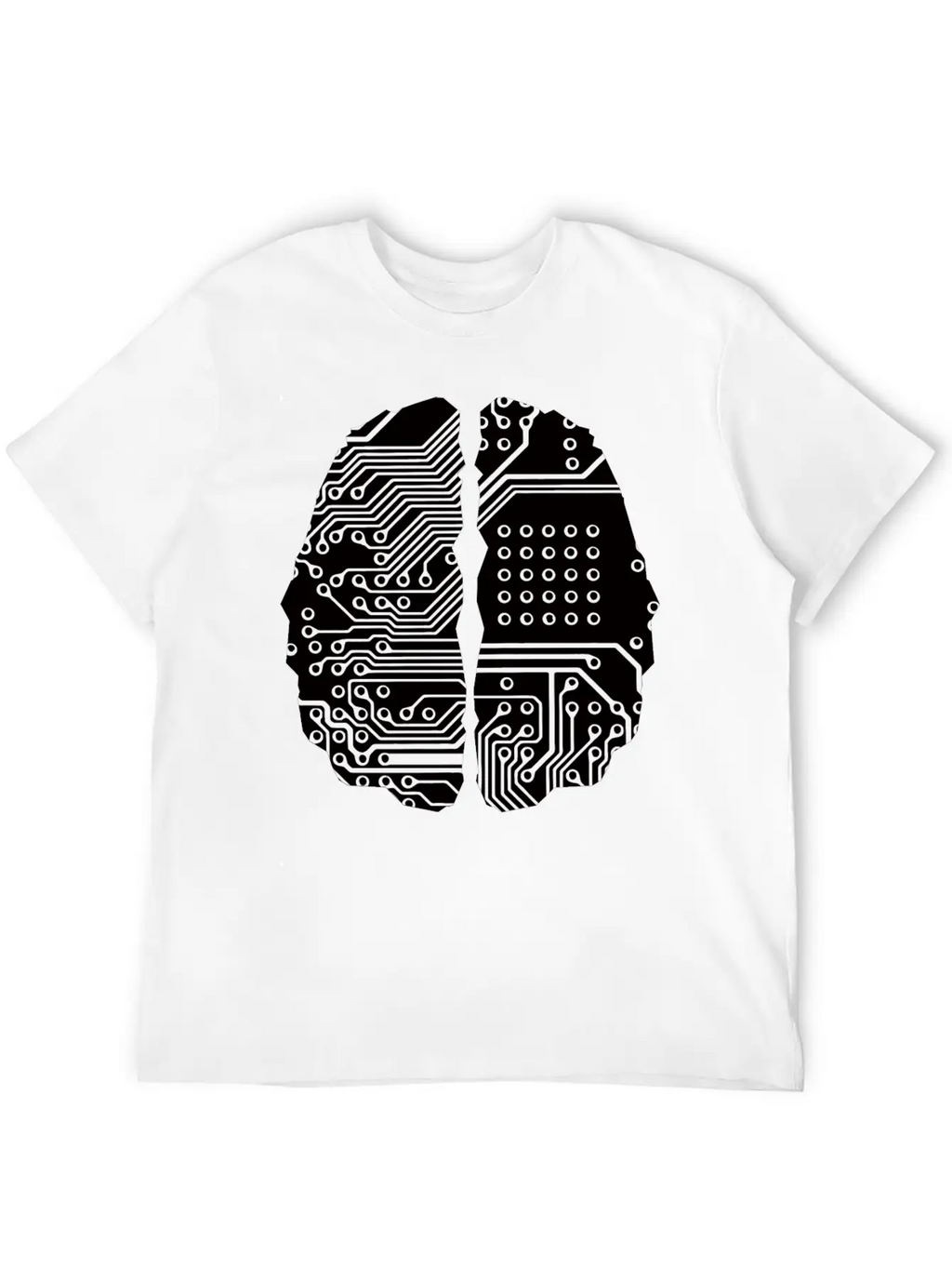 Cybernetic Brain Line Art Inverted Timeless Short Sleeve Tee – Comfy And Minimalist Design