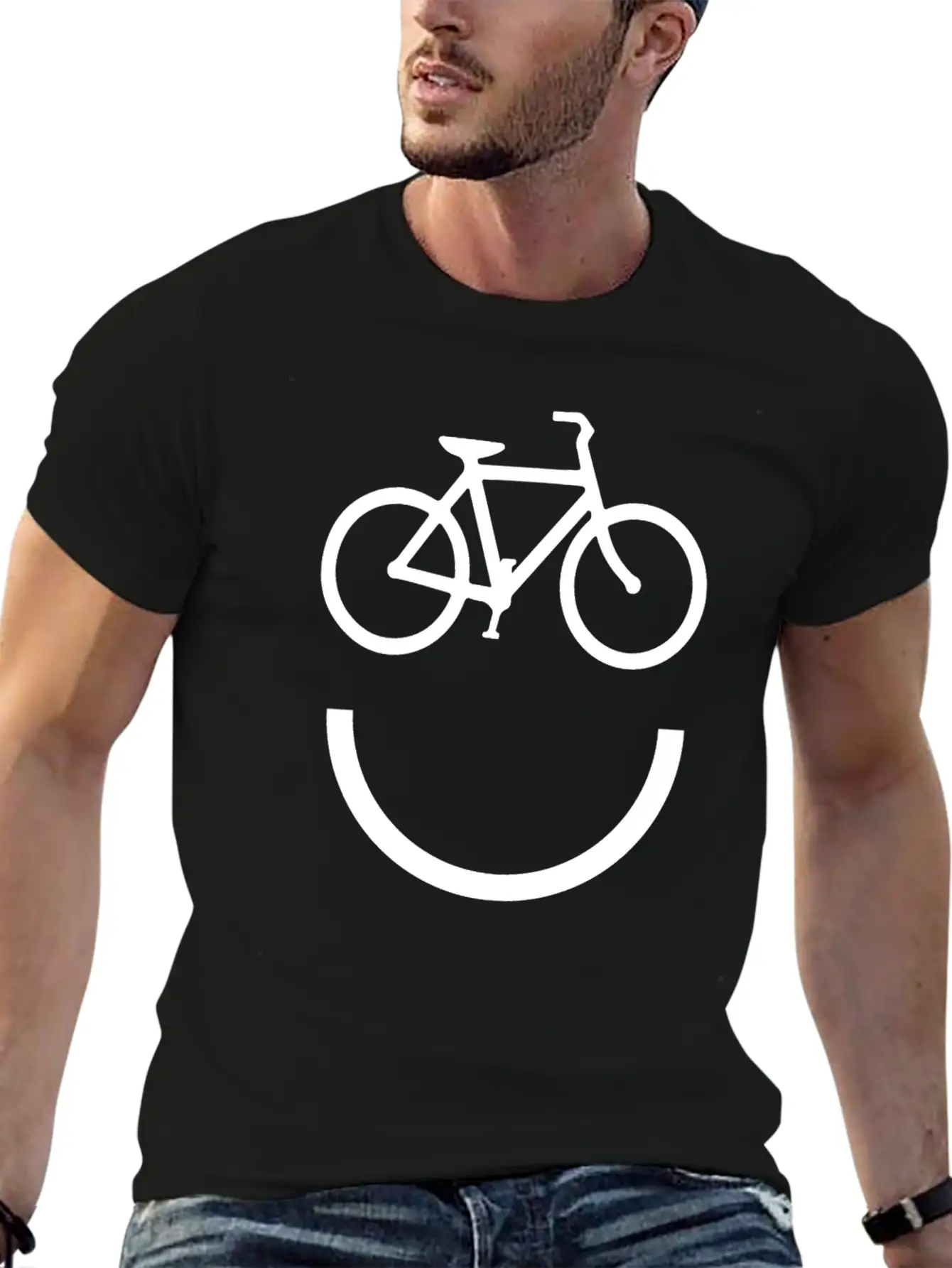 Cycle Smile Essential Cotton Tee For Daily Outfits – Unisex Style