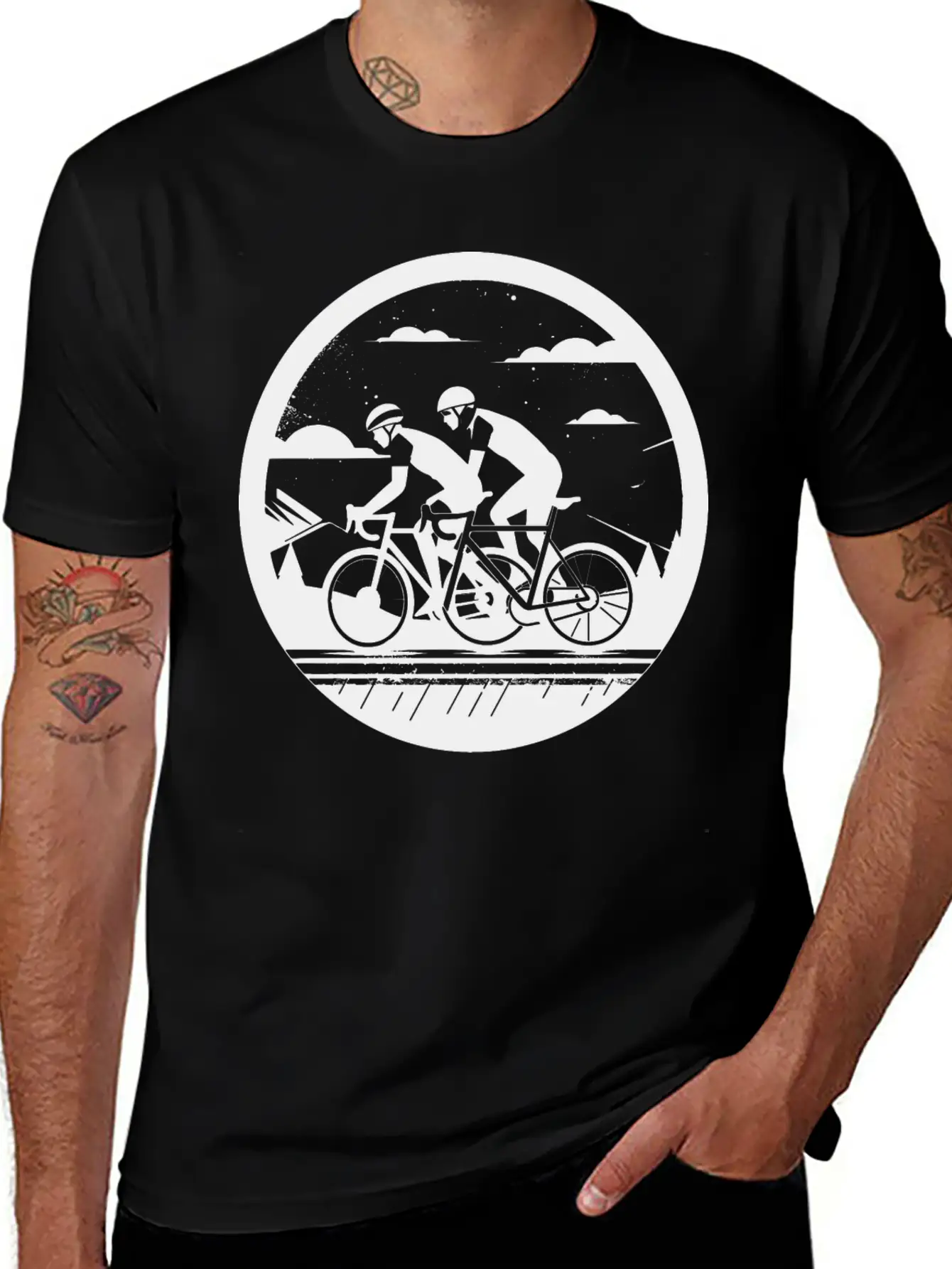 Cycling Artwork Breathable Soft Cotton T-Shirt – Timeless Casual Look