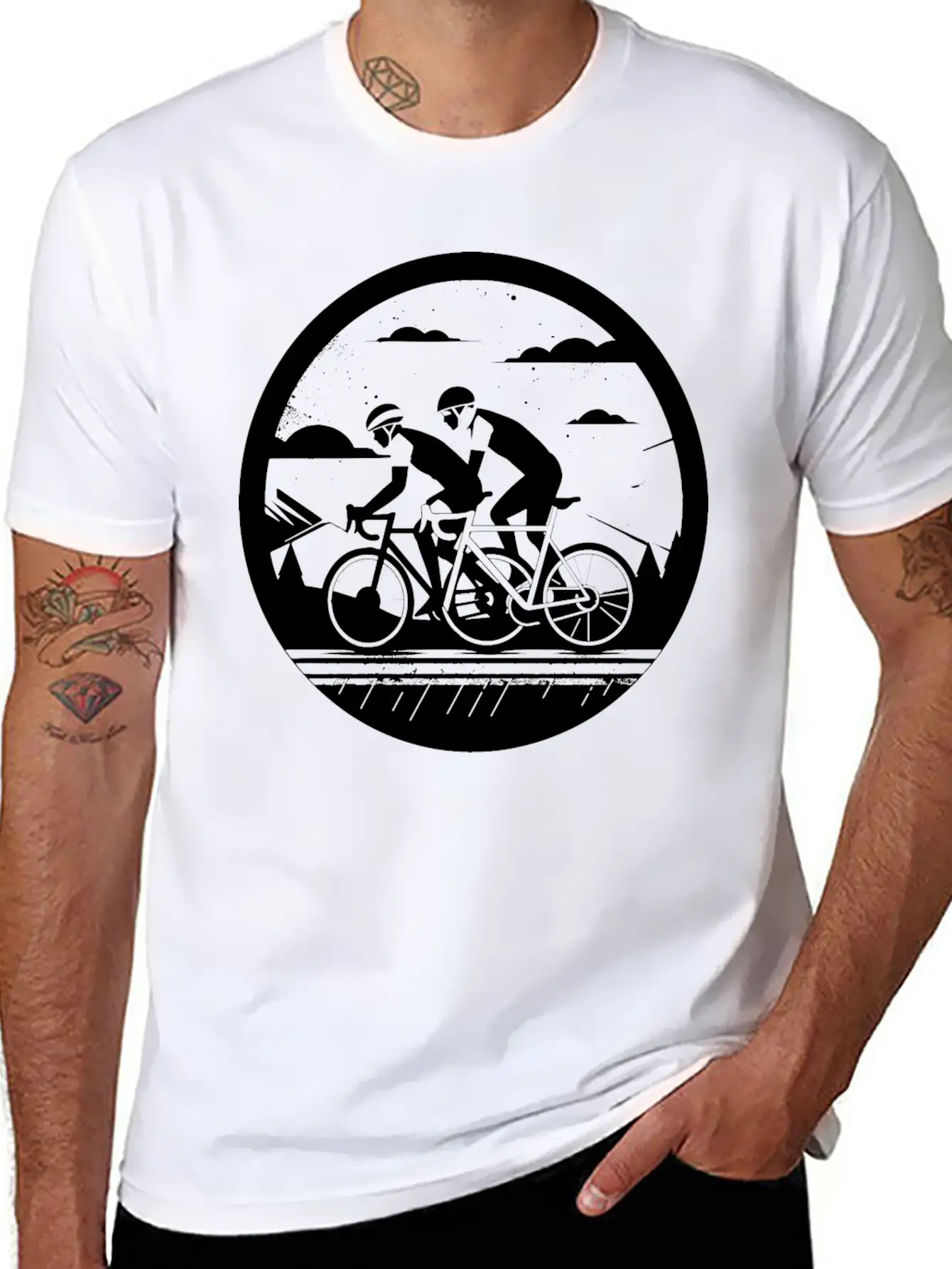 Cycling Artwork Breathable Soft Cotton T-Shirt – Timeless Casual Look