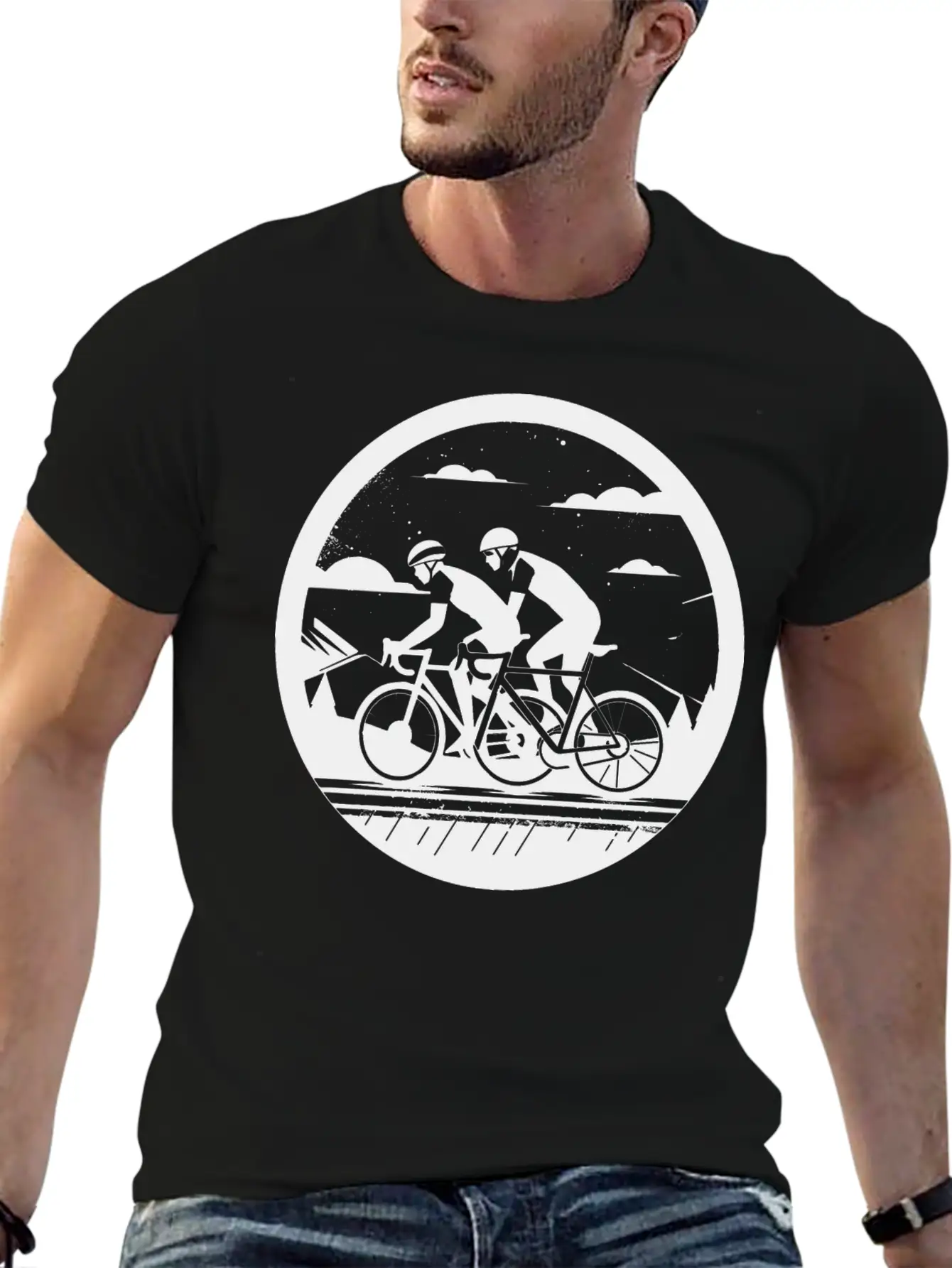 Cycling Artwork Breathable Soft Cotton T-Shirt – Timeless Casual Look