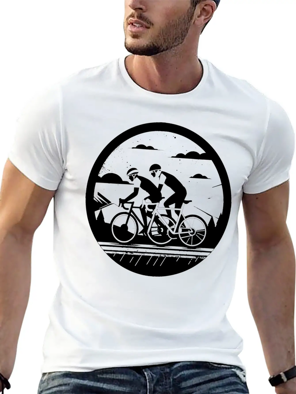 Cycling Artwork Breathable Soft Cotton T-Shirt – Timeless Casual Look