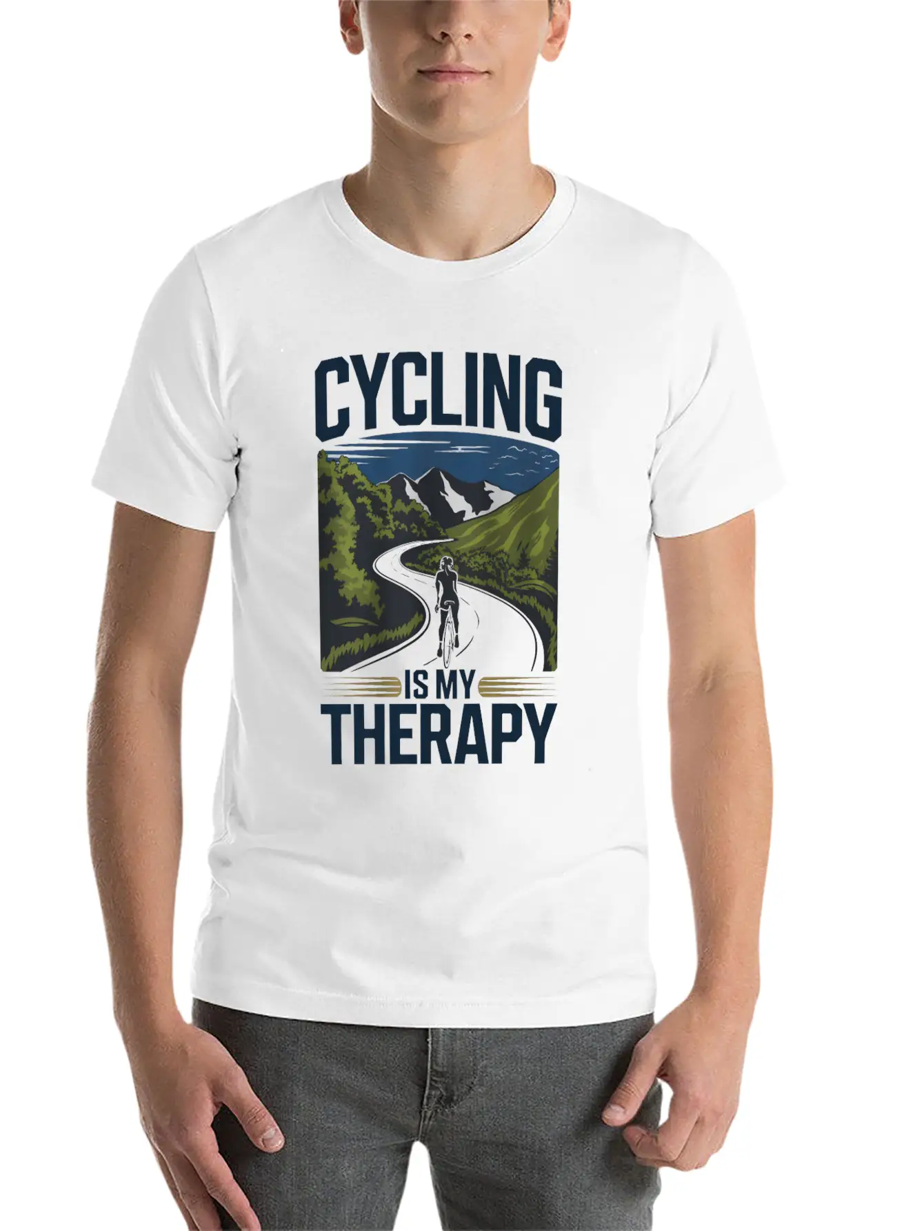 Cycling Is My Therapy Basic Graphic T-Shirt – Daily Comfort In Soft Cotton