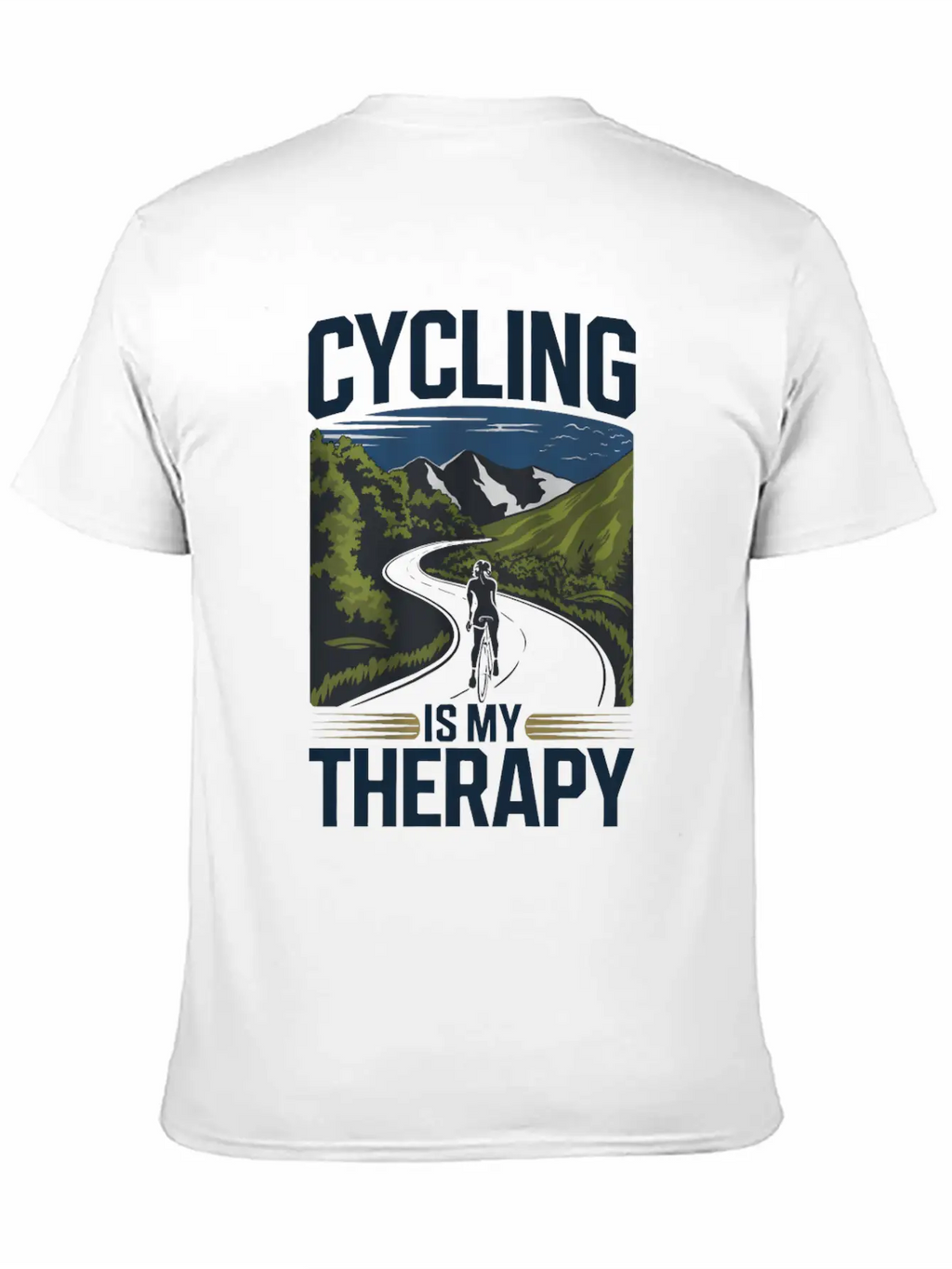 Cycling Is My Therapy Basic Graphic T-Shirt – Daily Comfort In Soft Cotton