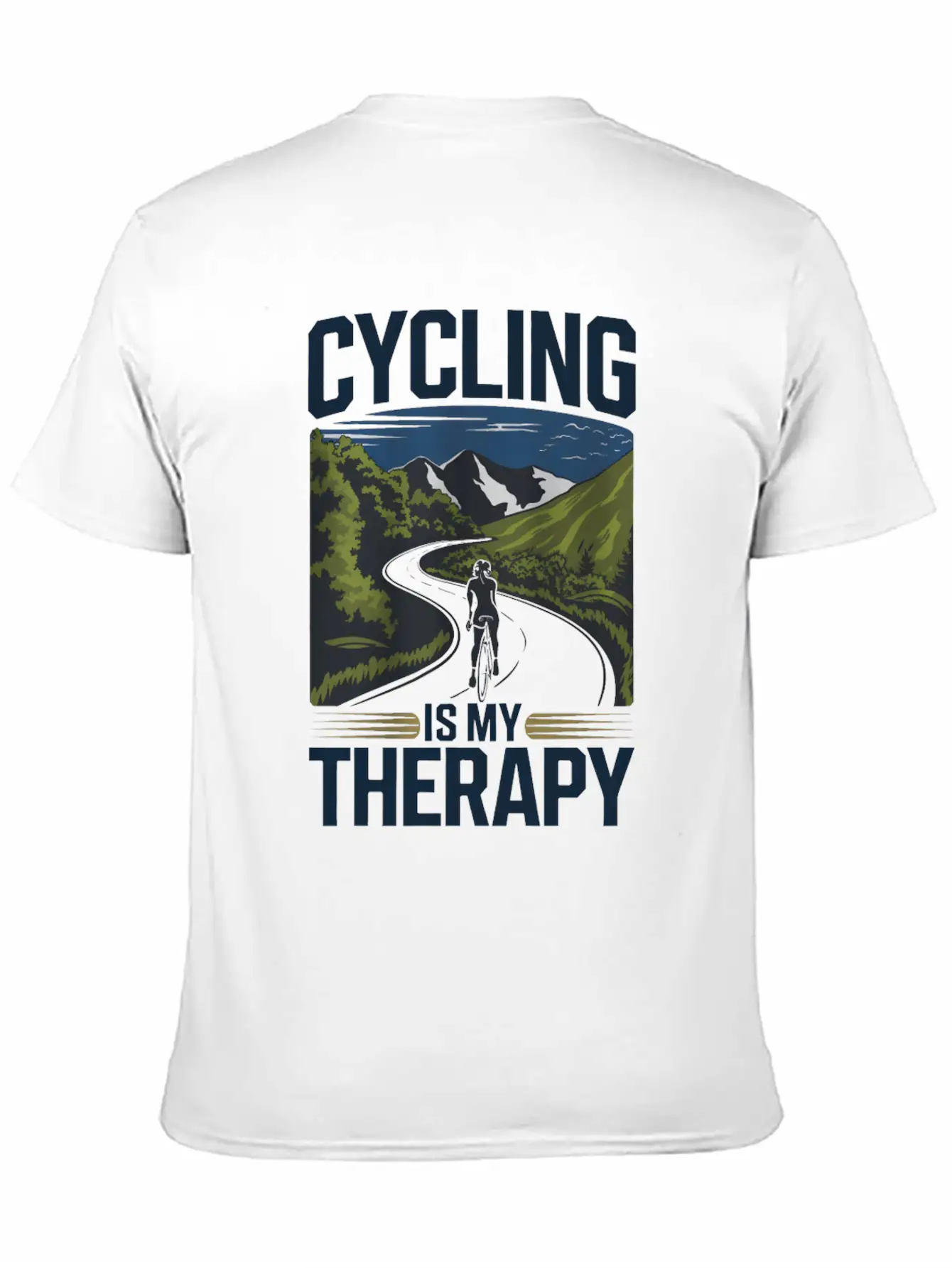 Cycling Is My Therapy Basic Graphic T-Shirt – Daily Comfort In Soft Cotton
