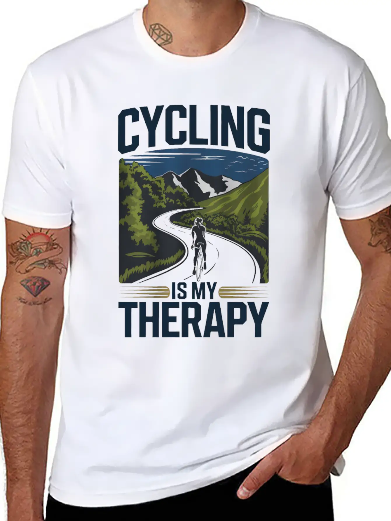 Cycling Is My Therapy Basic Graphic T-Shirt – Daily Comfort In Soft Cotton
