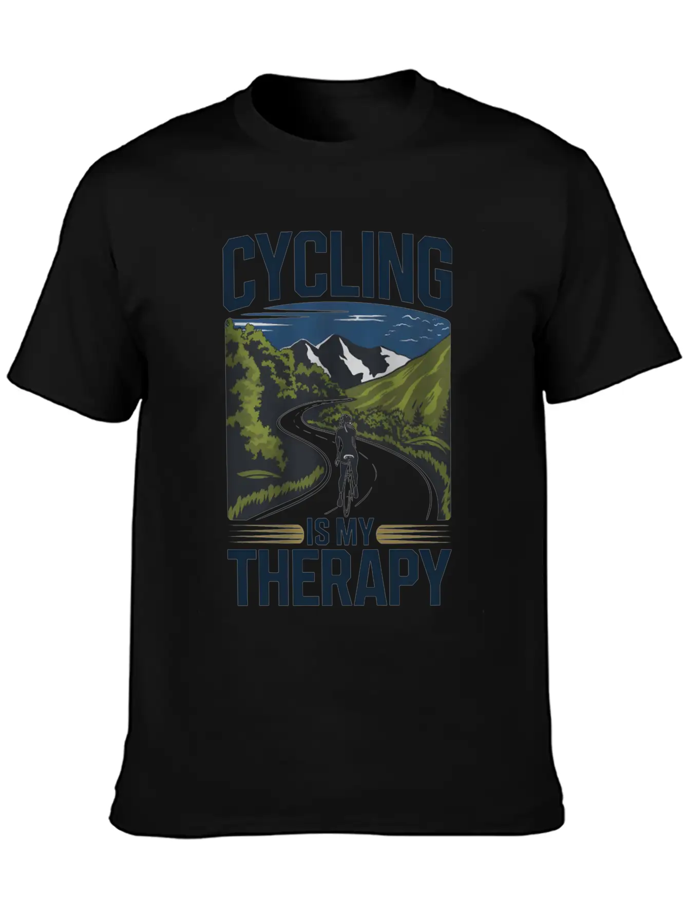 Cycling Is My Therapy Basic Graphic T-Shirt – Daily Comfort In Soft Cotton