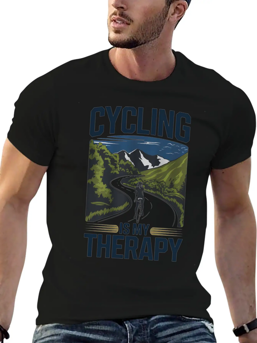 Cycling Is My Therapy Basic Graphic T-Shirt – Daily Comfort In Soft Cotton