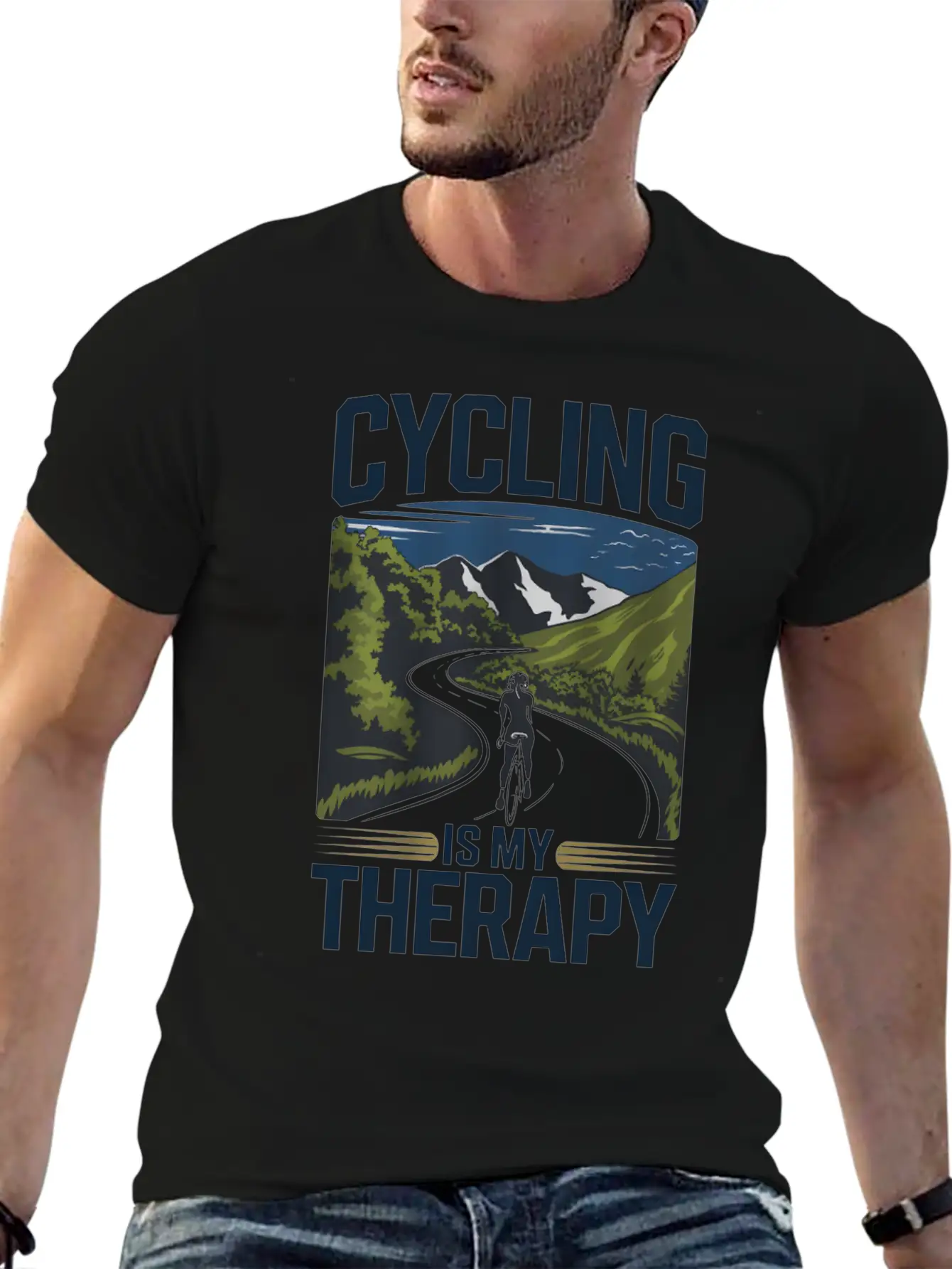 Cycling Is My Therapy Basic Graphic T-Shirt – Daily Comfort In Soft Cotton