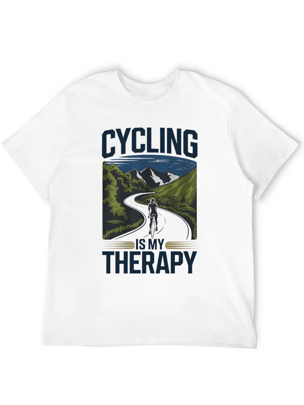 Cycling Is My Therapy Basic Graphic T-Shirt – Daily Comfort In Soft Cotton