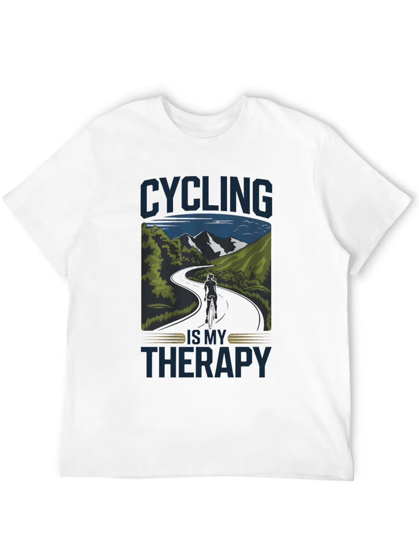 Cycling Is My Therapy Basic Graphic T-Shirt – Daily Comfort In Soft Cotton