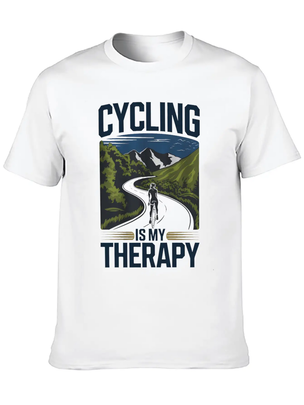 Cycling Is My Therapy Basic Graphic T-Shirt – Daily Comfort In Soft Cotton